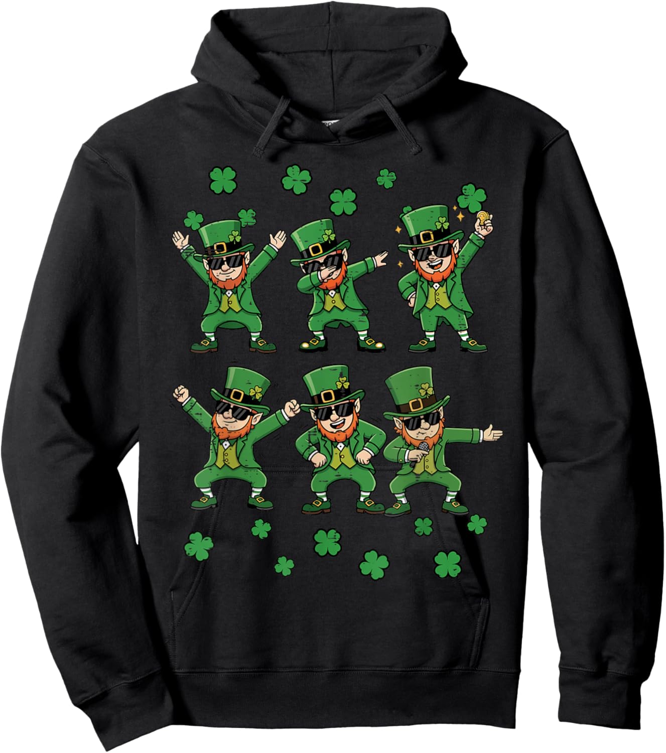 St Patricks Day Leprechaun Poses Saint Pattys Kids Men Women Hoodie - Hoodie | Black