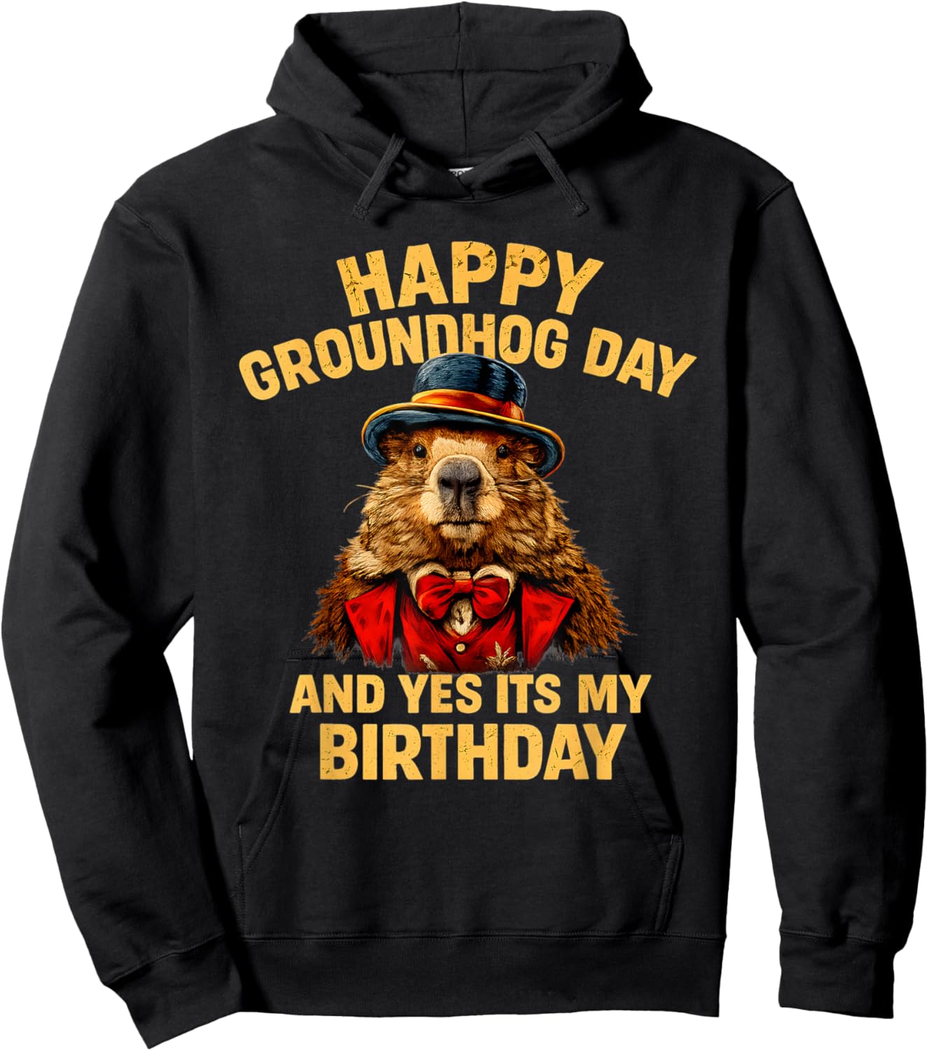 Happy Groundhog Day and Yes It’s My Birthday Funny Hoodie - Hoodie | Black