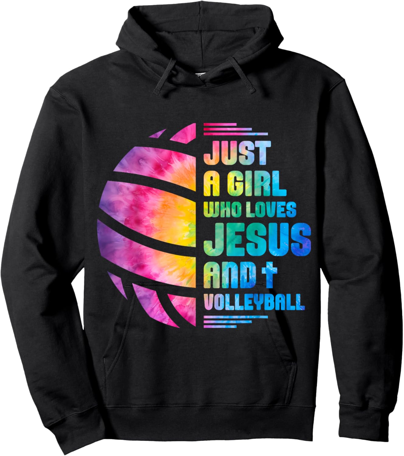 Just A Girl Who Loves Jesus and Volleyball Hoodie - Hoodie | Black