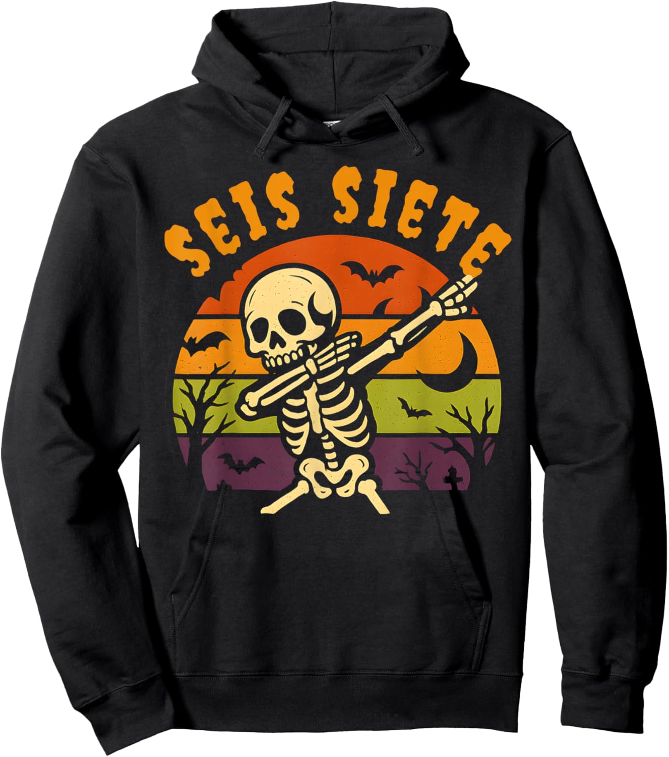 SEIS Siete Spanish Halloween 67 Boys Kids Six Seven Espanol Hoodie - Hoodie | Black