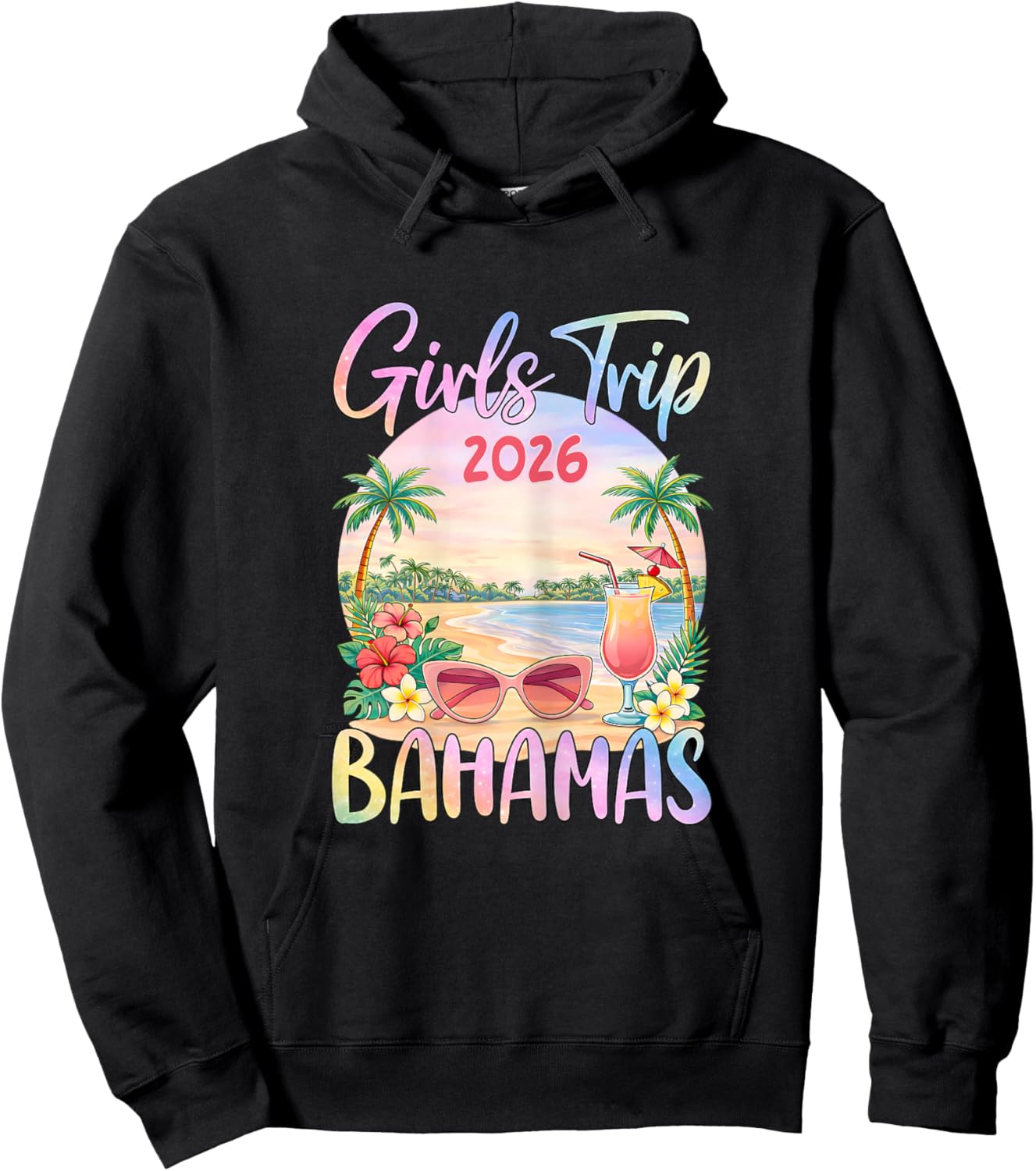 Girls Trip 2026 Bahamas Beach Vacation Hoodie - Hoodie | Black
