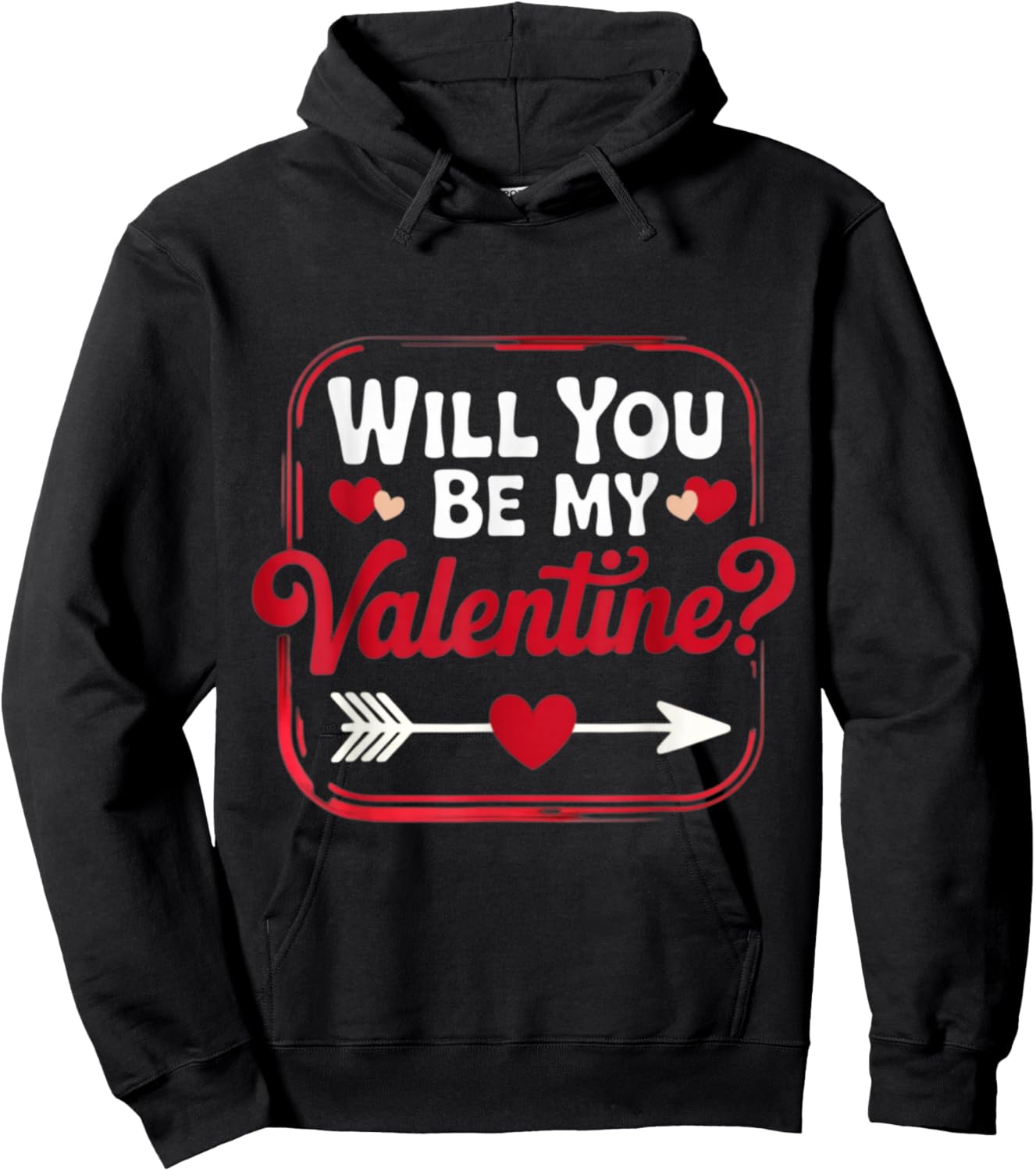 Will You Be My Valentine Valentine's Day Romantic Hoodie - Hoodie | Black