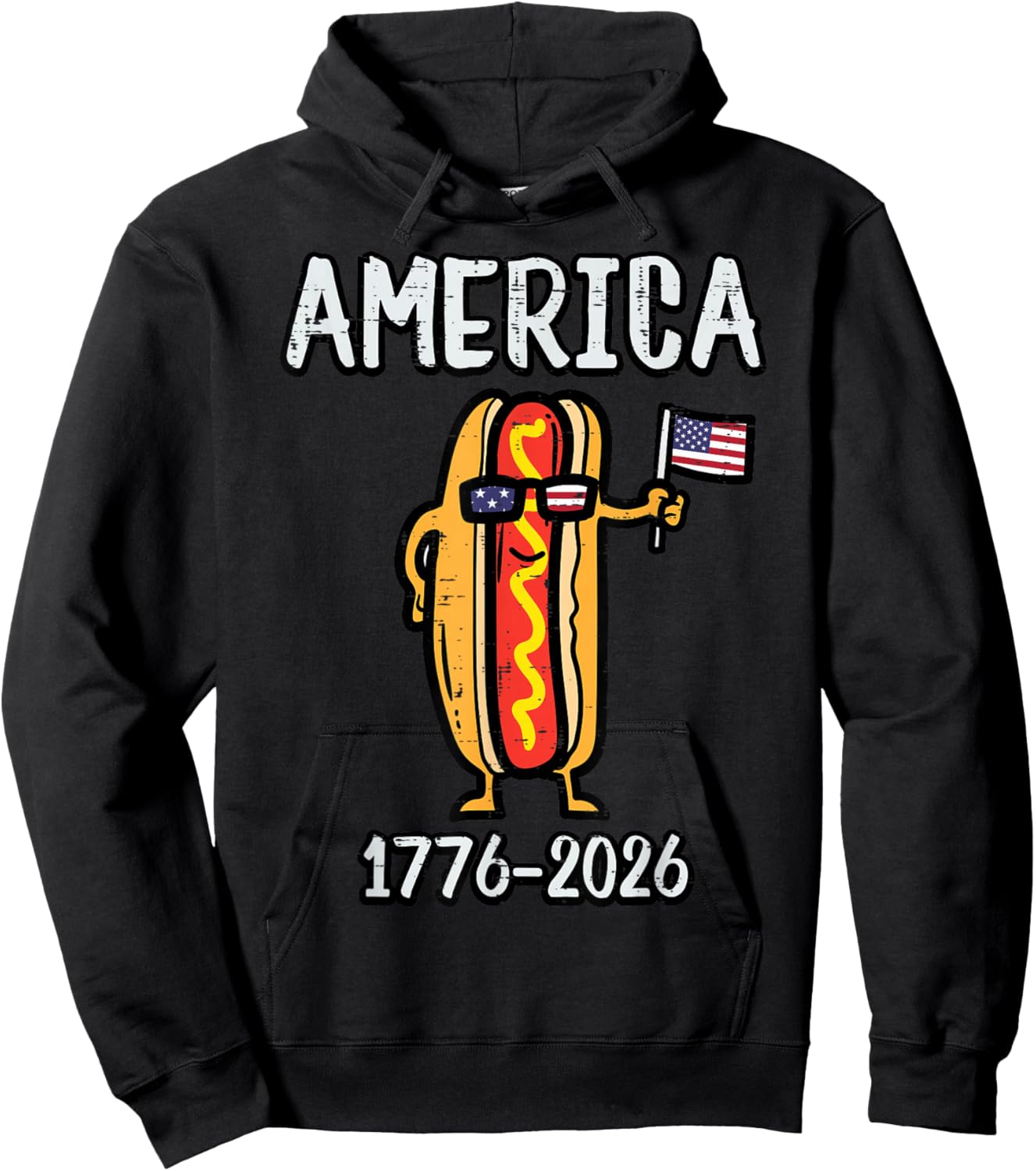250 Years America Hotdog 250th Anniversary Men Women Kids Hoodie - Hoodie | Black