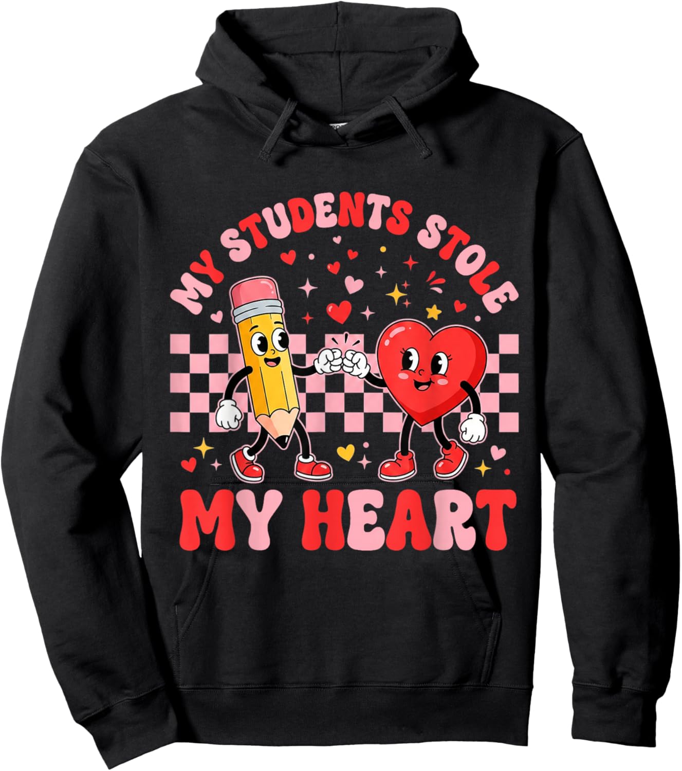My Students Stole My Heart Cute Teacher Valentines School Hoodie - Hoodie | Black
