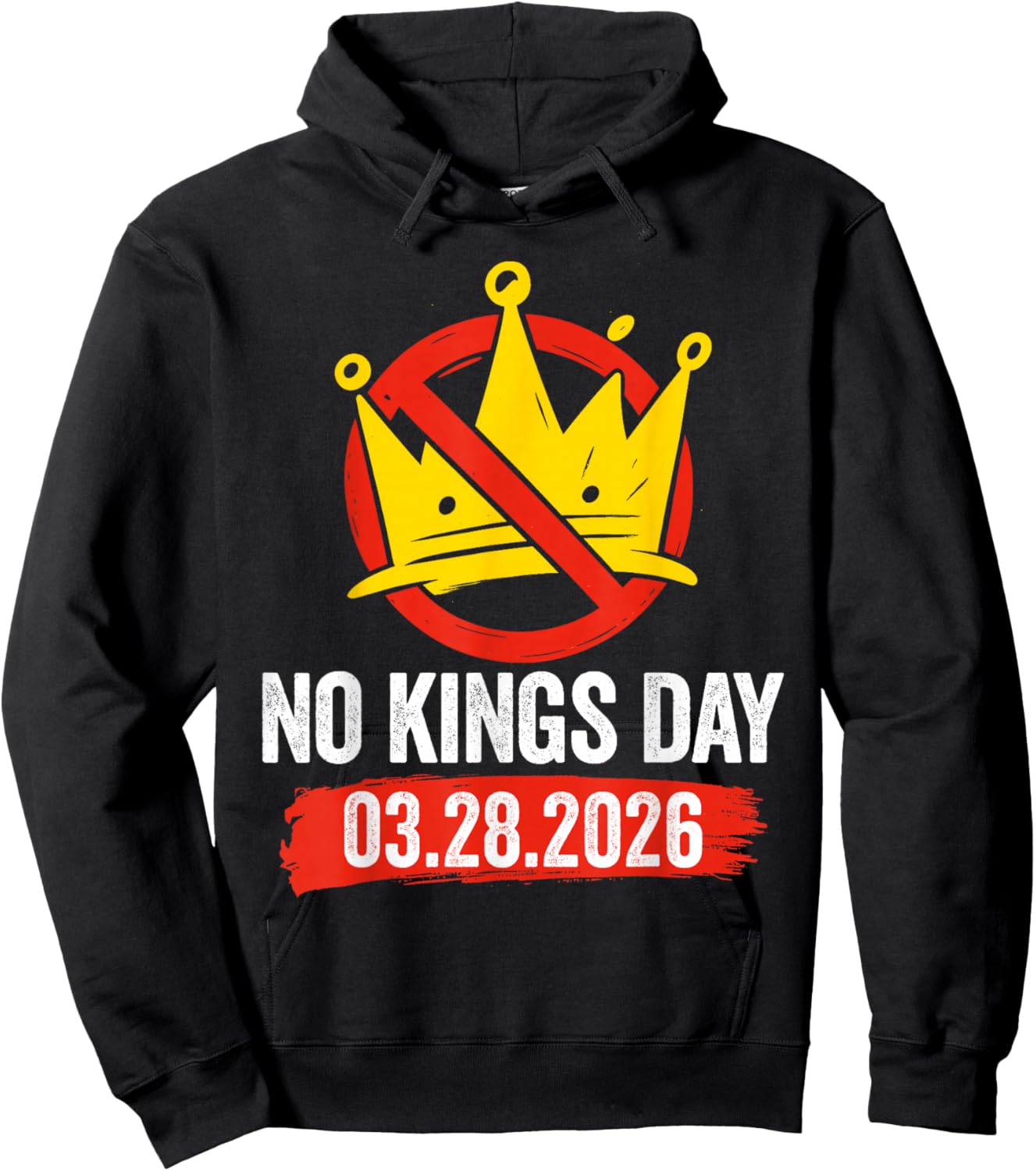 Retro Patriotic No Kings March 28 2026 No Kings Men Women Hoodie - Hoodie | Black