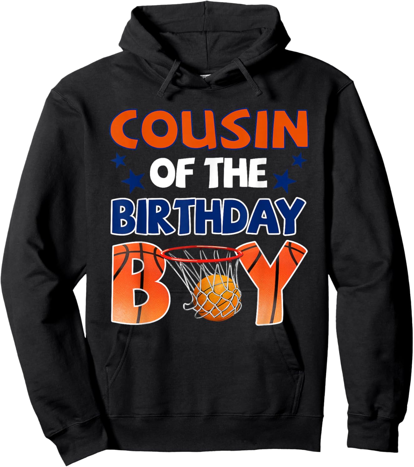 Basketball Cousin of The Birthday Boy Family Matching Hoodie - Hoodie | Black