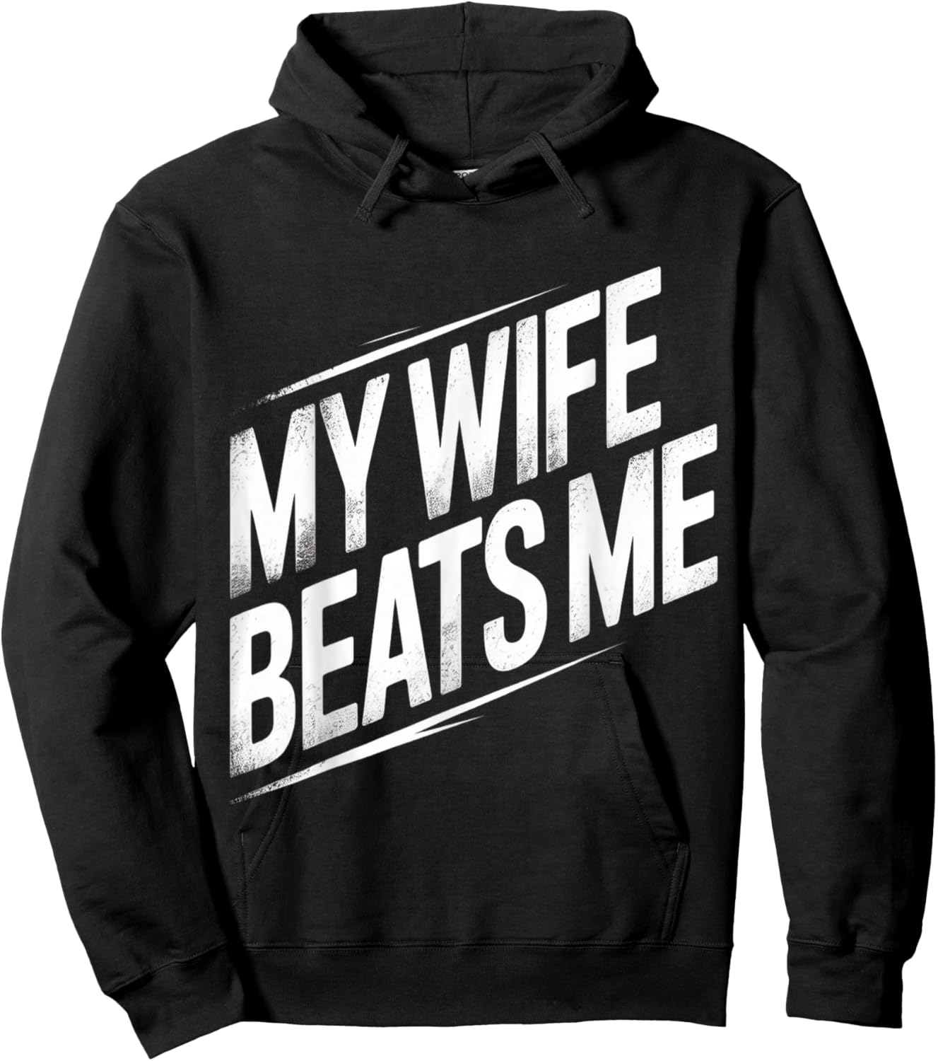 Funny My Wife Beats Me Gaming Sports Sarcastic Husband Hoodie - Hoodie | Black