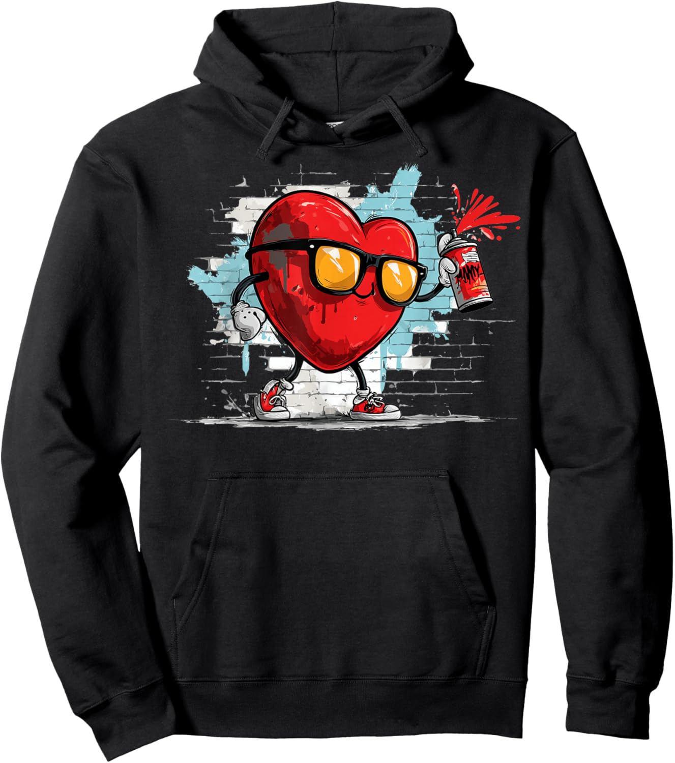 Graffiti Heart Graffiti Tag Urban Art Street Valentine's Day Hoodie - Hoodie | Black