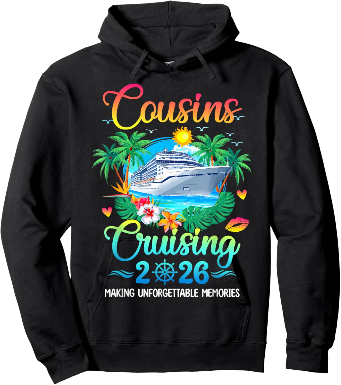 Cousins Cruising 2026 Cruising Matching Group Vacation Trip Hoodie - Hoodie | Black