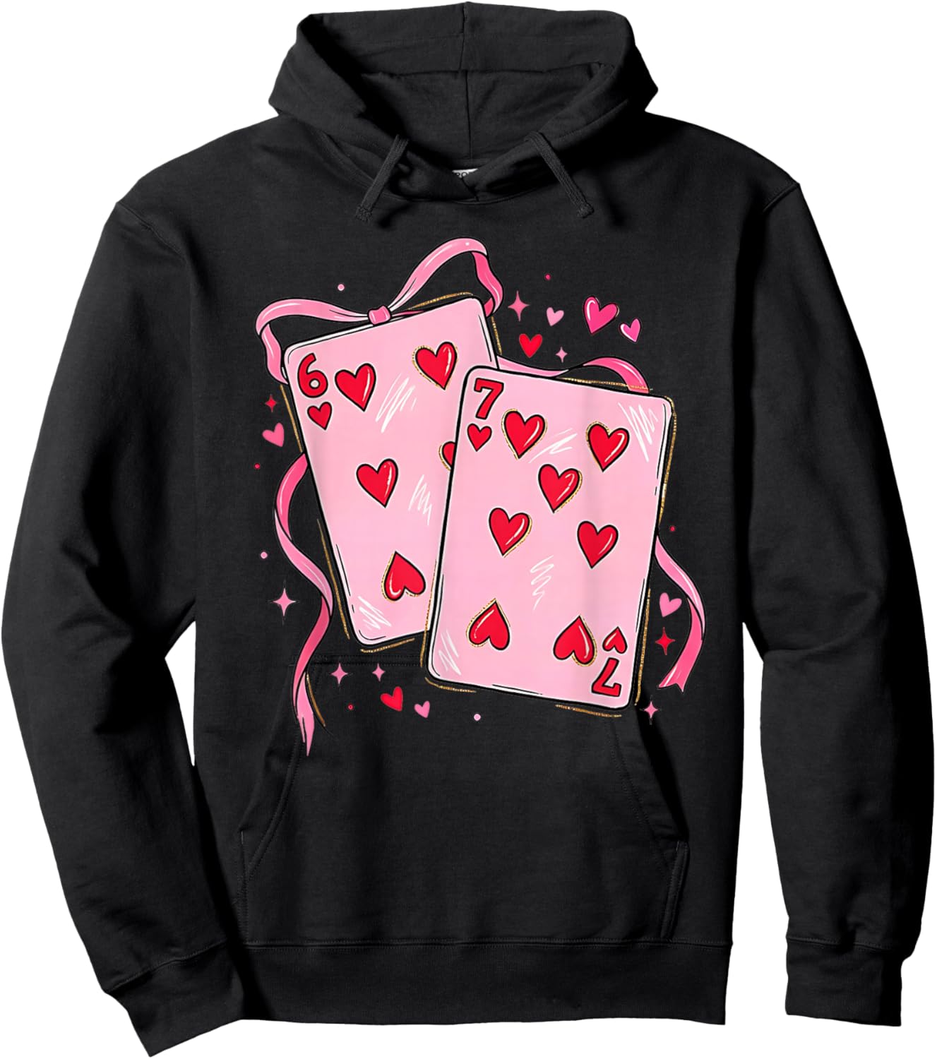 67 Six Seven Cards Valentine's Day 6 7 Meme Boys Girls Kids Hoodie - Hoodie | Black
