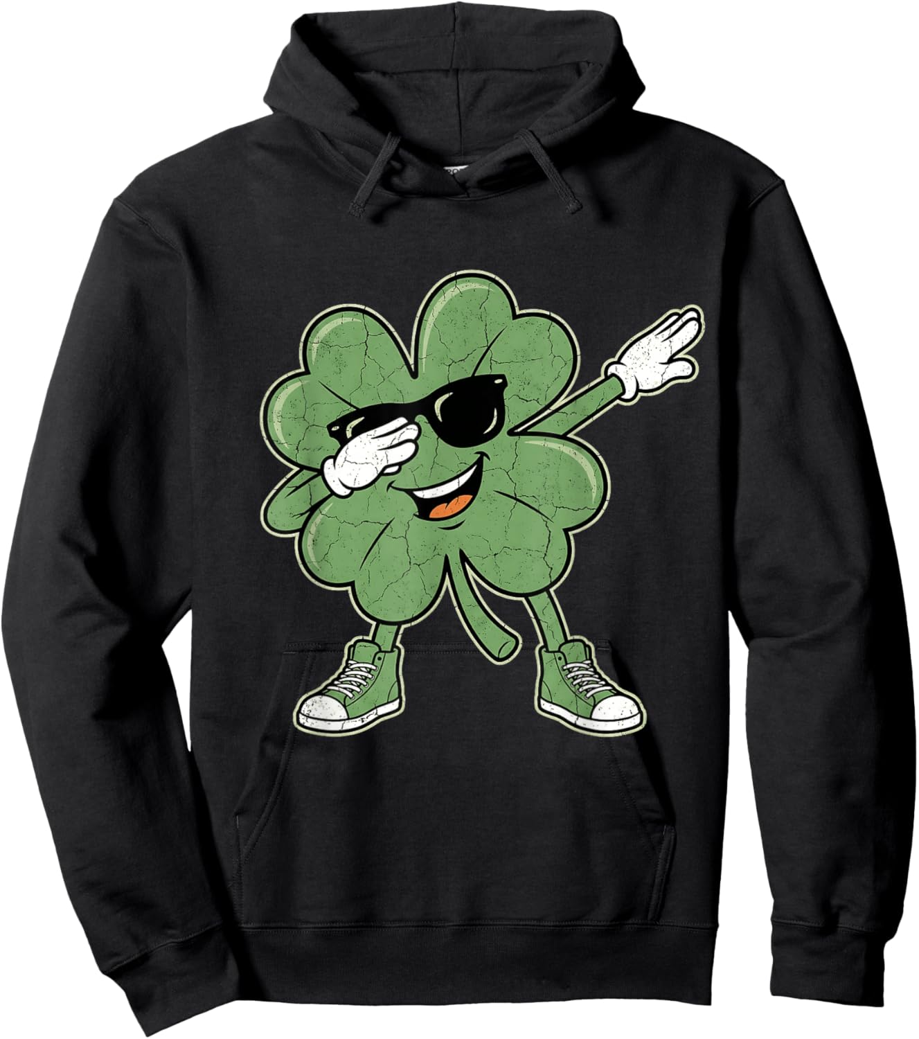 Dabbing Shamrock St Patricks Day Boys Kids St Paddys Pattys Hoodie - Hoodie | Black