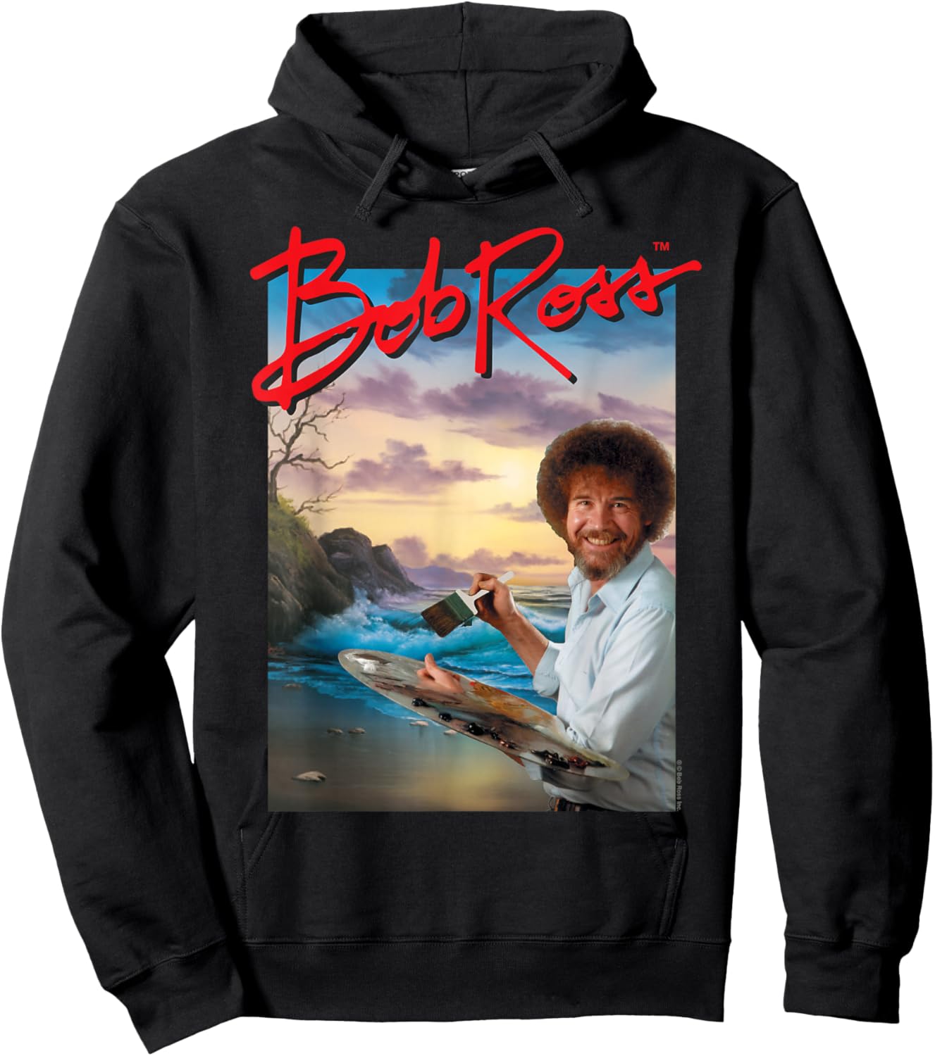 Bob Ross Ocean Painter Hoodie - Hoodie | Black