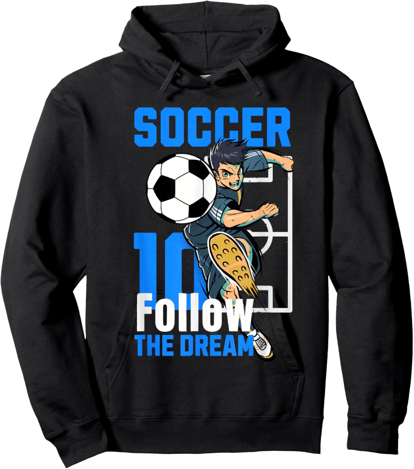 Soccer Player Action Art Follow The Dream Design Hoodie - Hoodie | Black