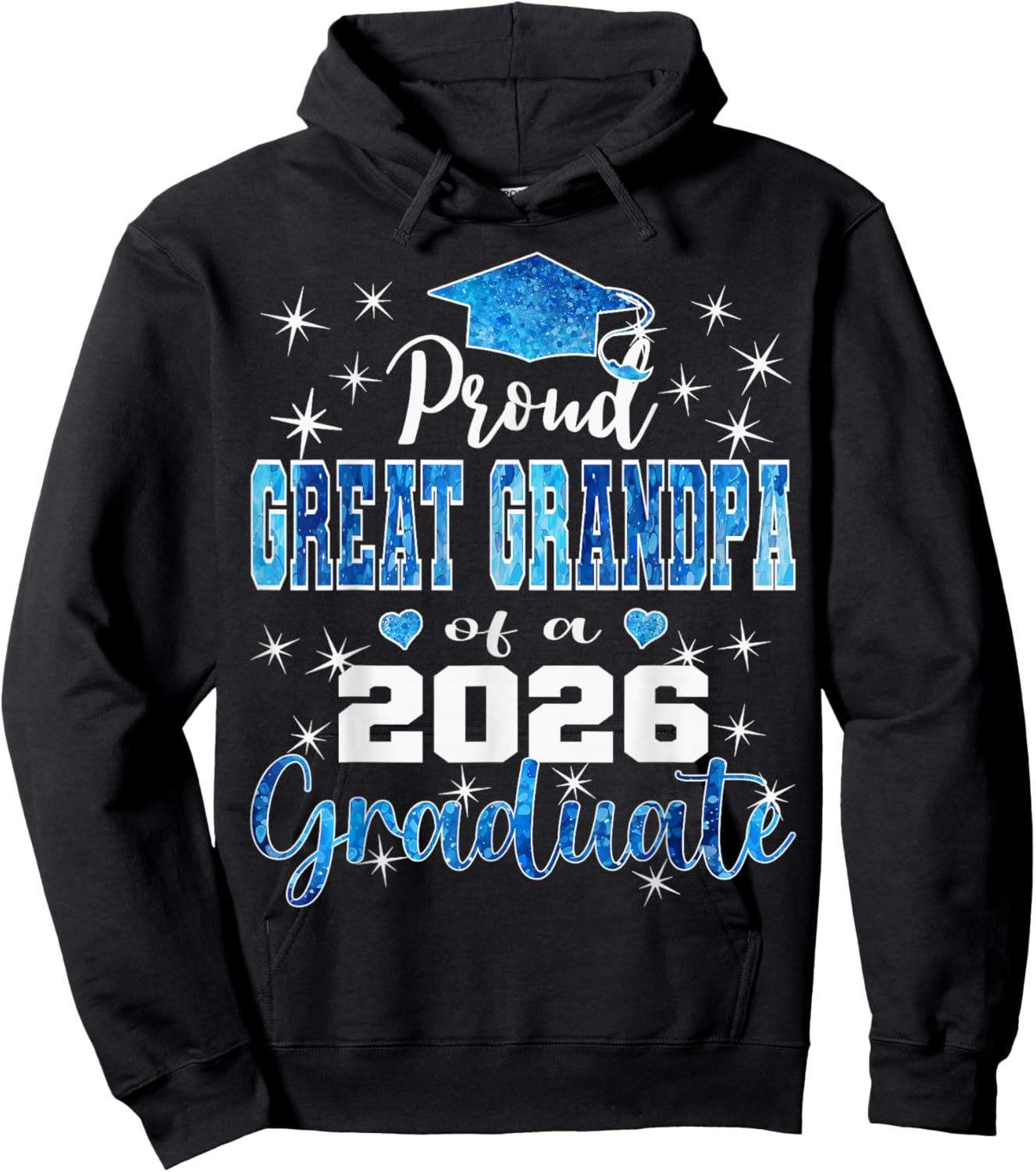 Super Proud Great Grandpa of 2026 Graduate Graduation Family Hoodie - Hoodie | Black