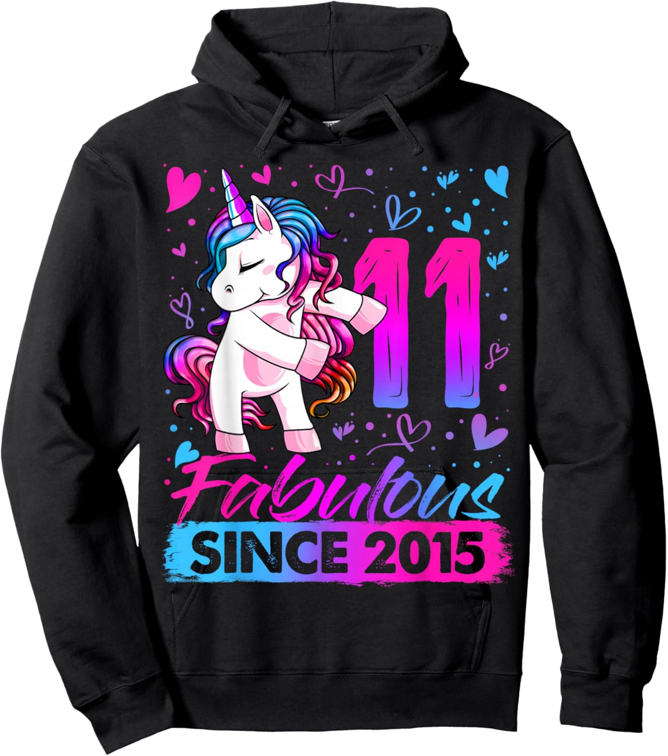11th Birthday Shirt Girl 11 Year Old Gifts 11 Birthday Girl Hoodie - Hoodie | Black