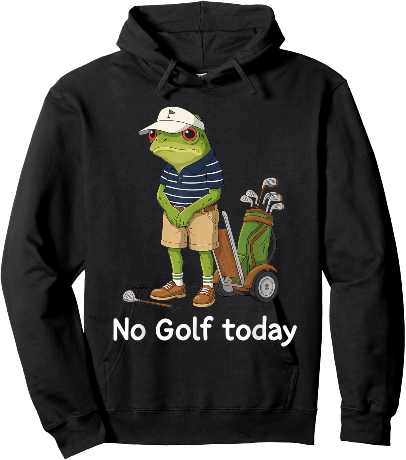 No Golf Today Funny Golfer Frog Golf Women Hoodie - Hoodie | Black