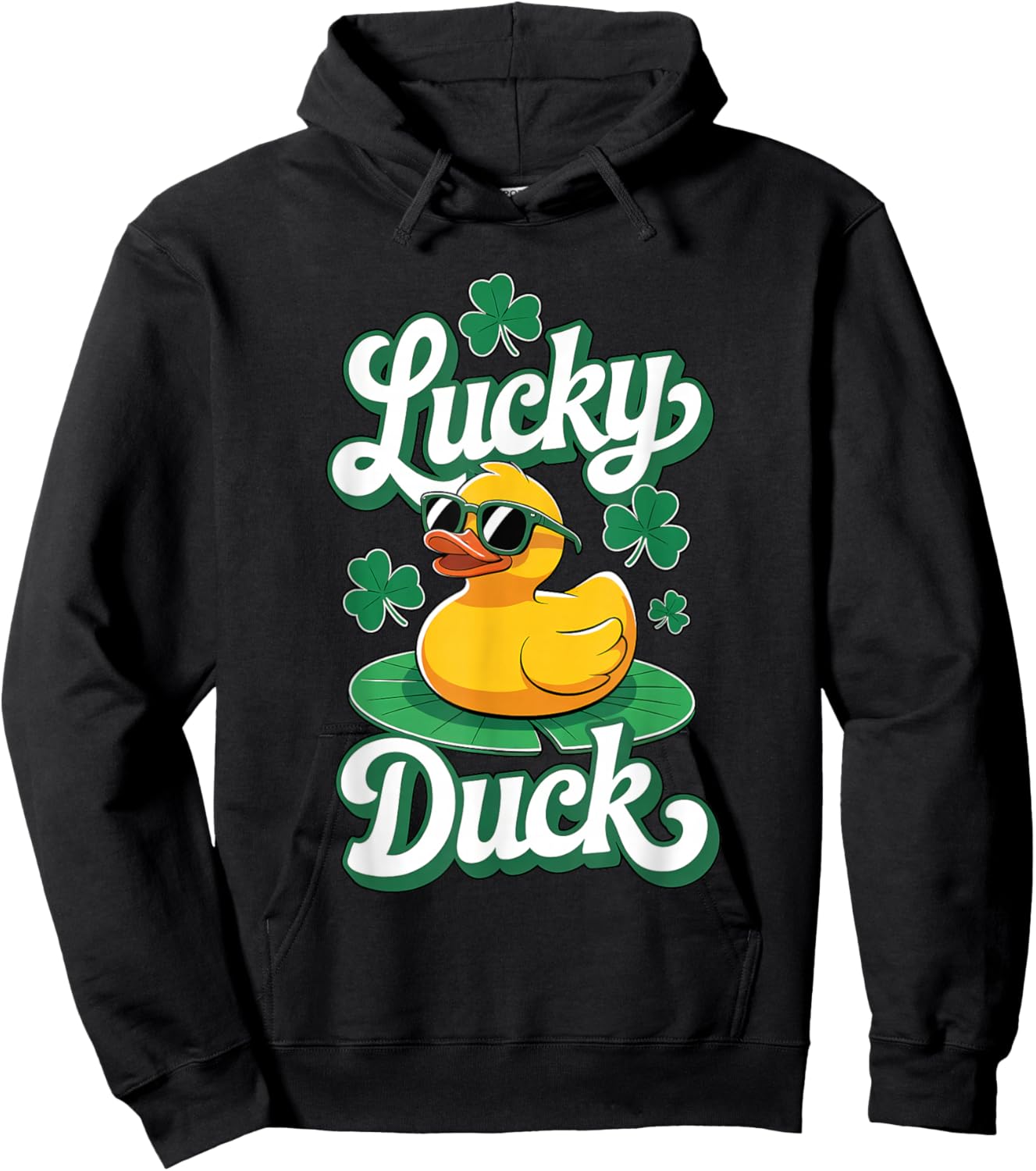 Lucky Duck St Patrick's Day Rubber Ducky Hoodie - Hoodie | Black