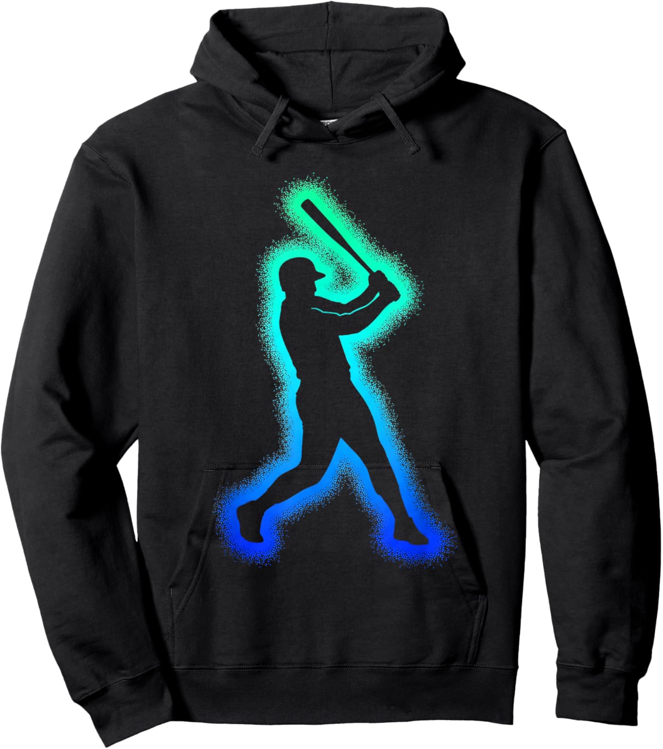 Baseball Player Graphic Hoodie - Hoodie | Black