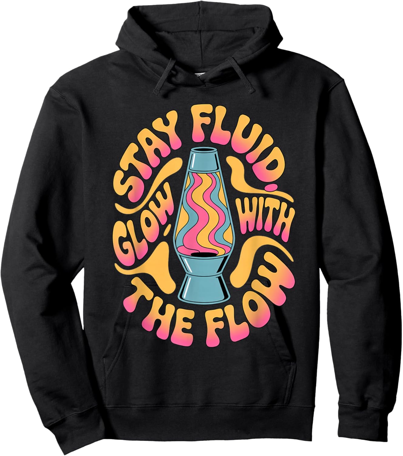 Glow with The Flow Lava Lamp Psychedelic Retro Style Hoodie - Hoodie | Black