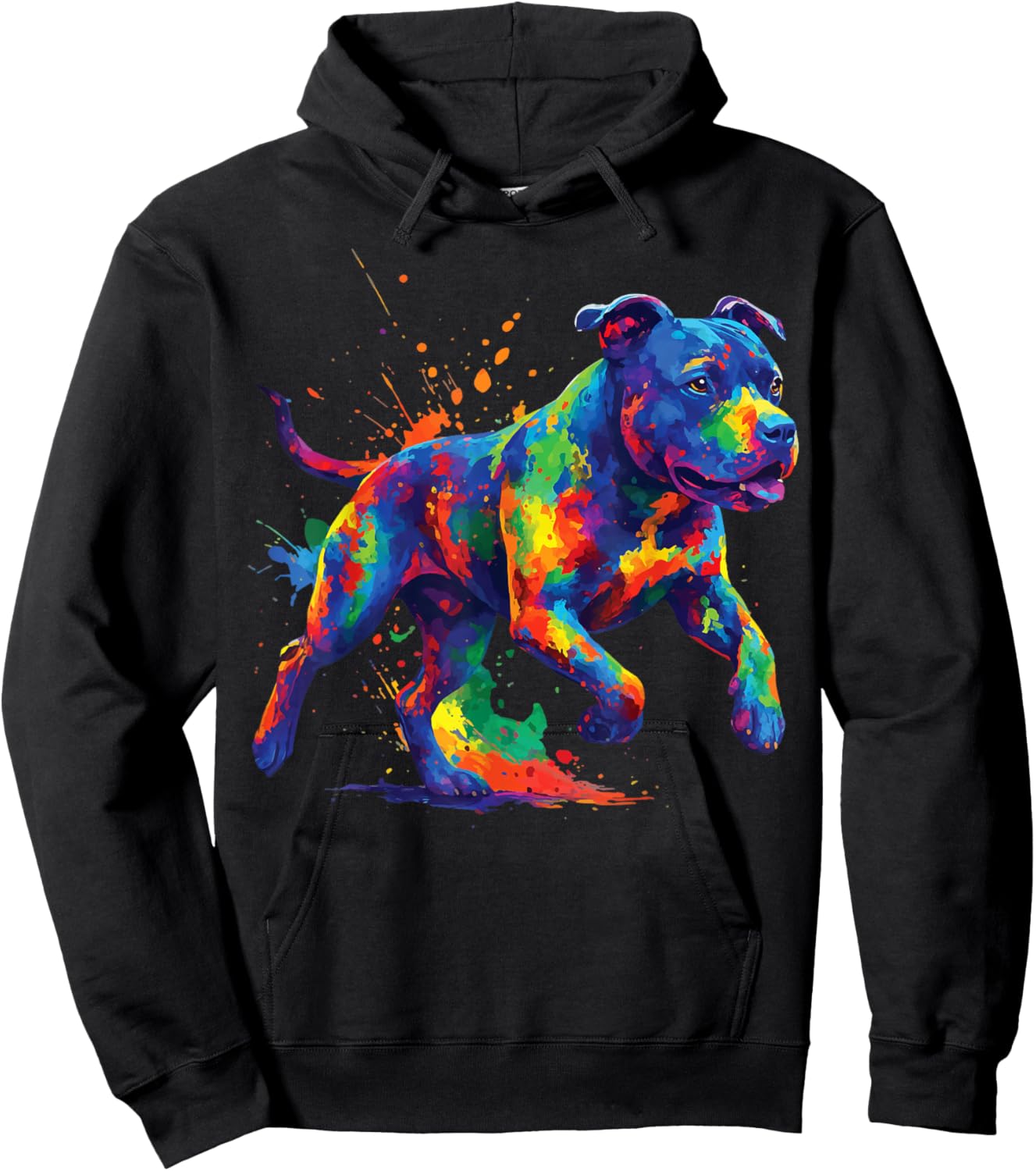 Pit Bull Dog Colorful Hoodie - Hoodie | Black