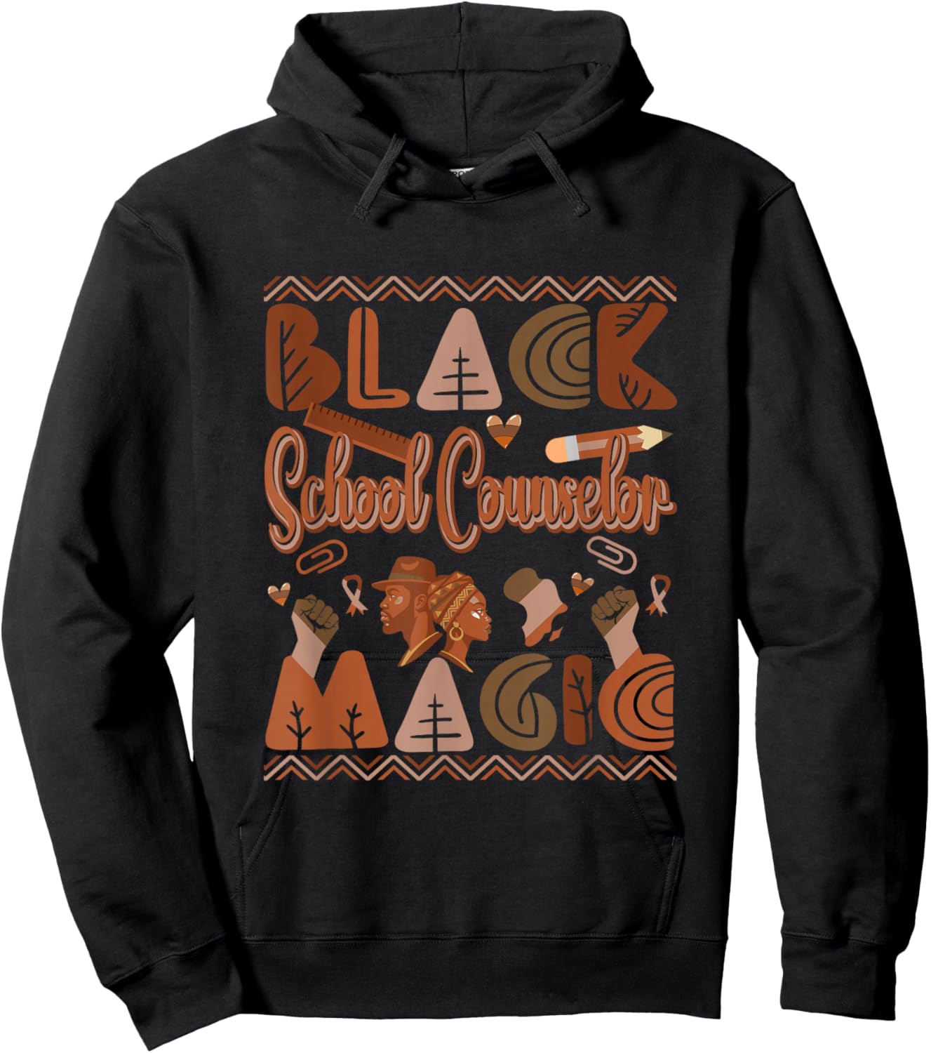 Black Costume School Counselor Proud Black History Month Hoodie - Hoodie | Black