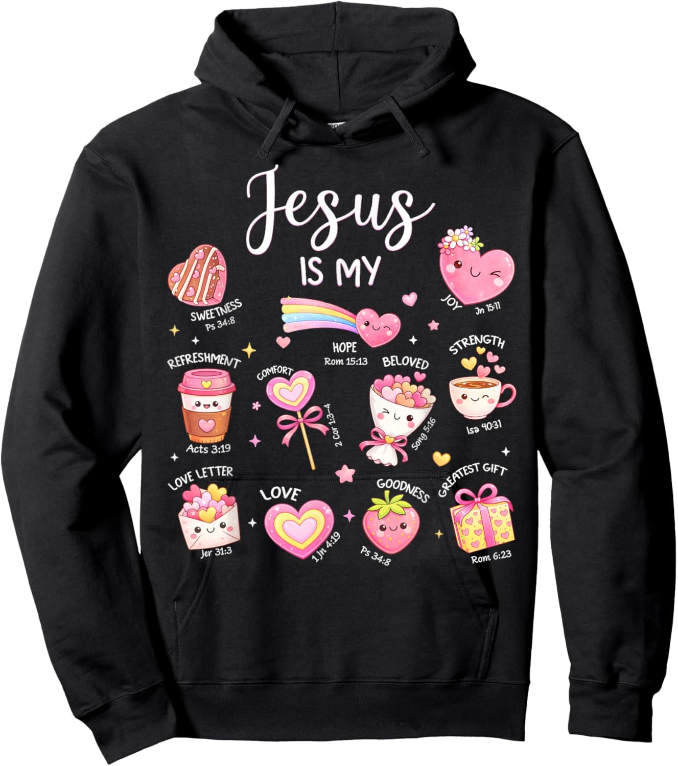 Jesus is My Valentine Christian Religious Bible Verse Hoodie - Hoodie | Black