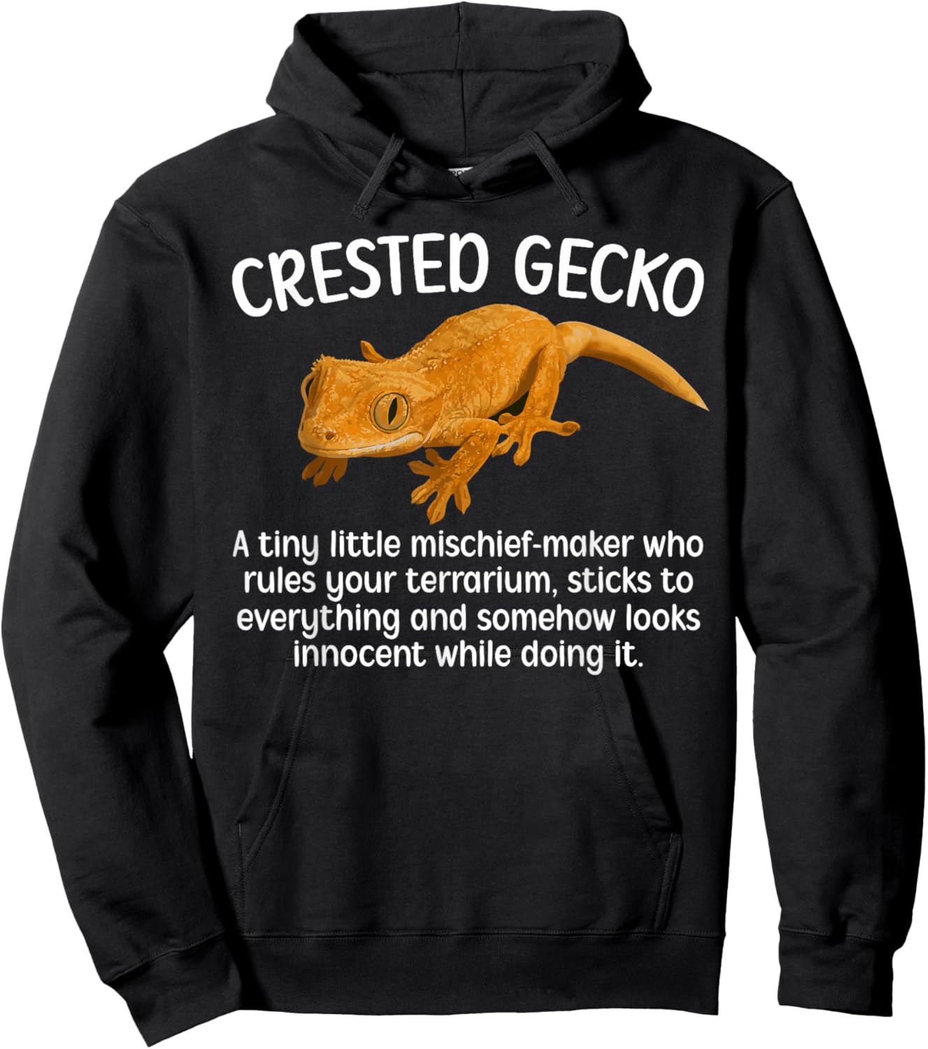 Crested Gecko Definition Crested Gecko Owner Crestie Lover Hoodie - Hoodie | Black