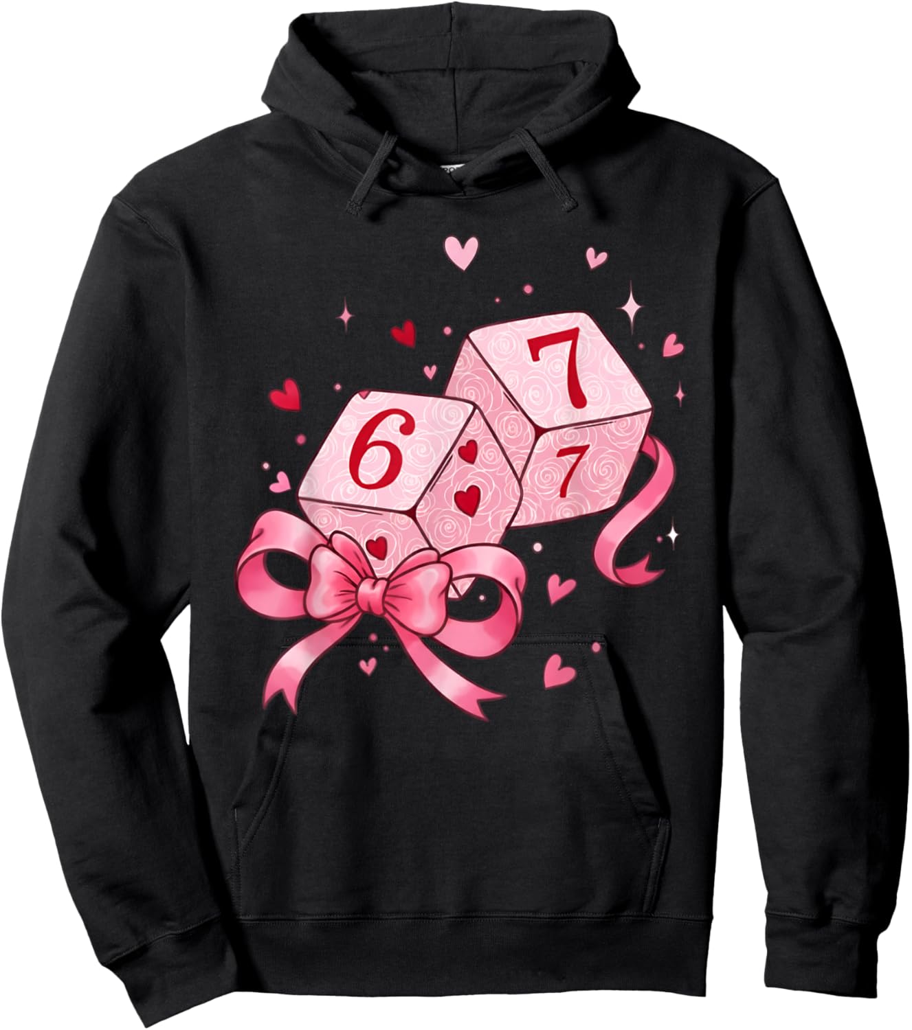 Preppy 67 Valentine Six Seven Dice 6 7 Men Women Kids Hoodie - Hoodie | Black
