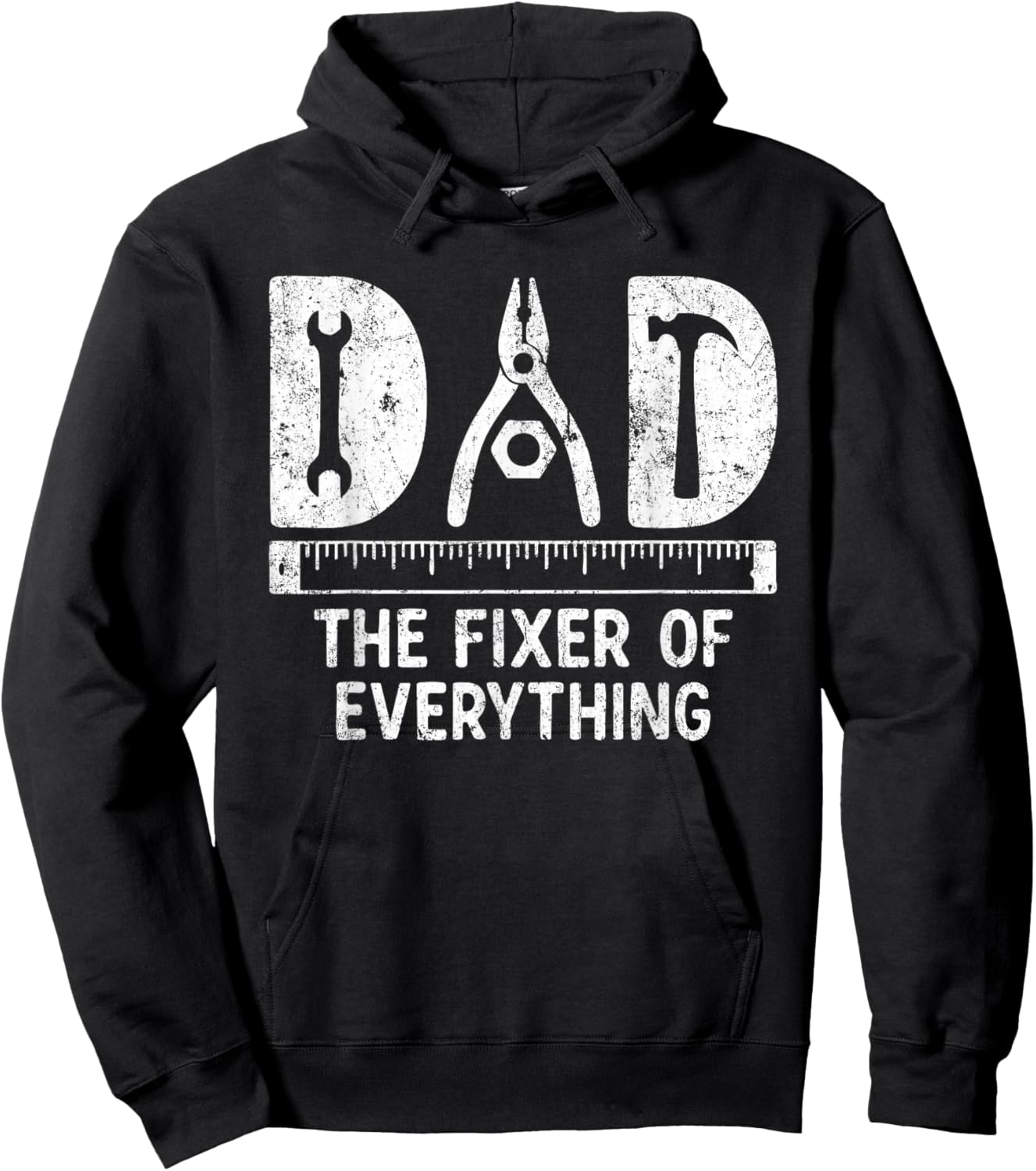 Dad The Fixer of Everything Funny Dads Handyman Tools Hoodie - Hoodie | Black