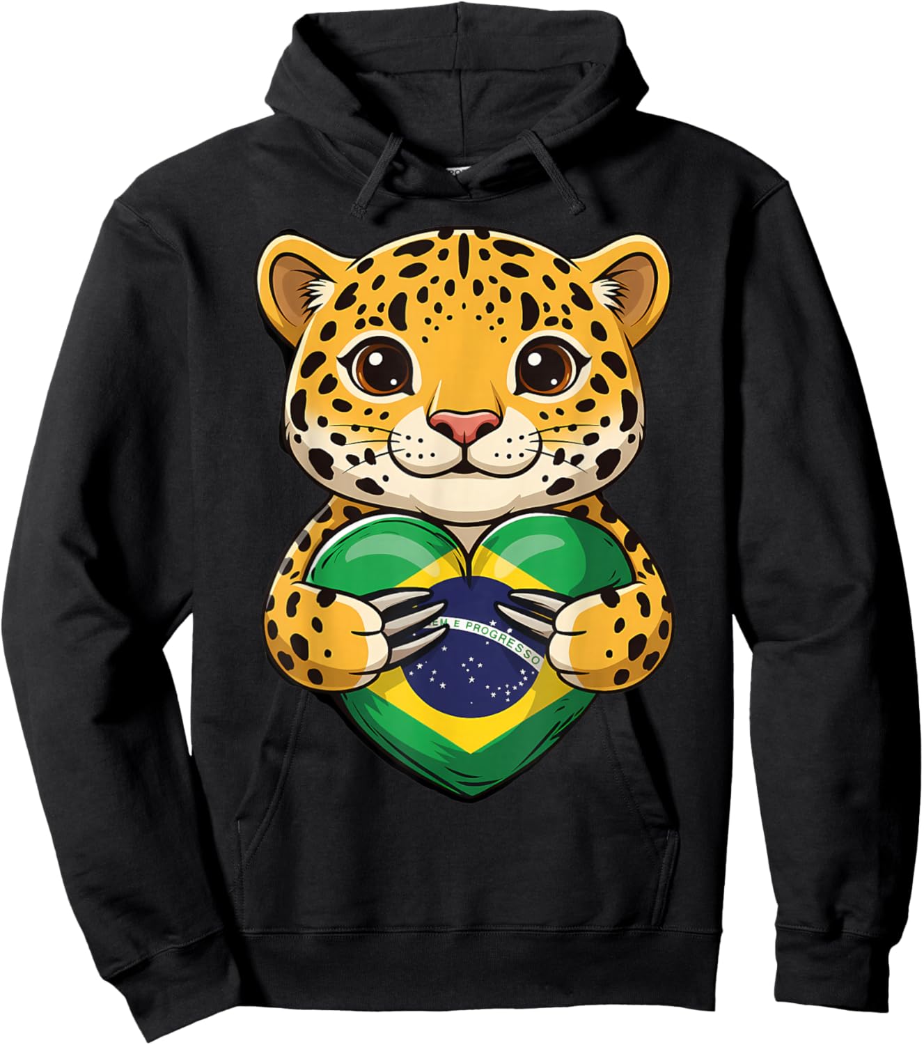 Brazil Flag Leopard Brazilian Roots Brasilian Pride Brasil Hoodie - Hoodie | Black