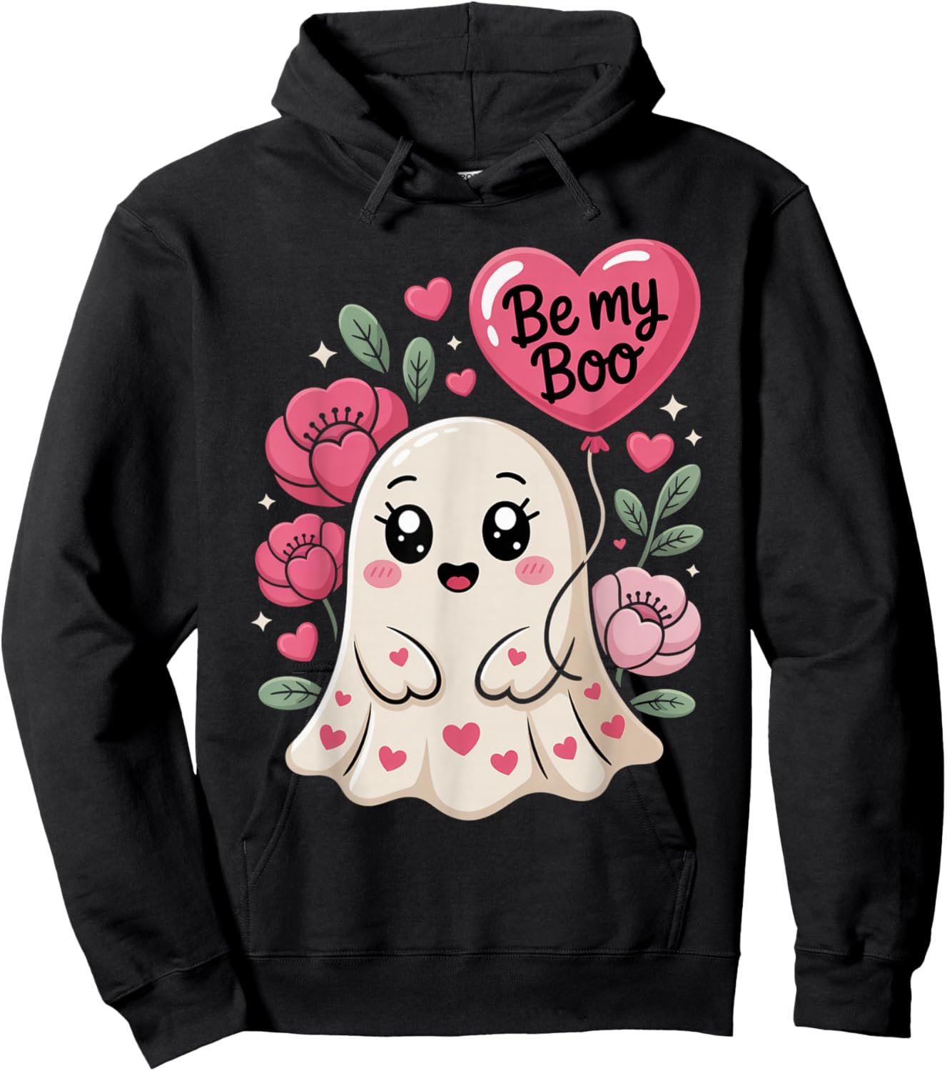 Be My Boo Cute Ghost Valentine´s Day Love Hoodie - Hoodie | Black