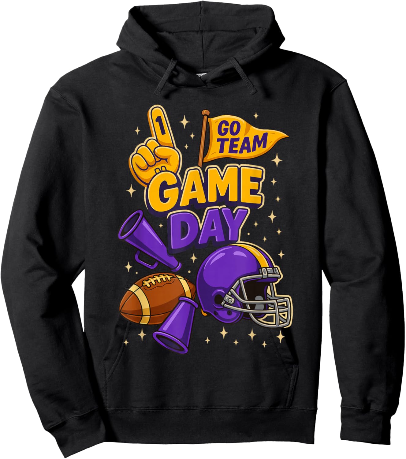 Purple and Gold Game Day Outfits, Football Mom Coquette Bow Hoodie - Hoodie | Black