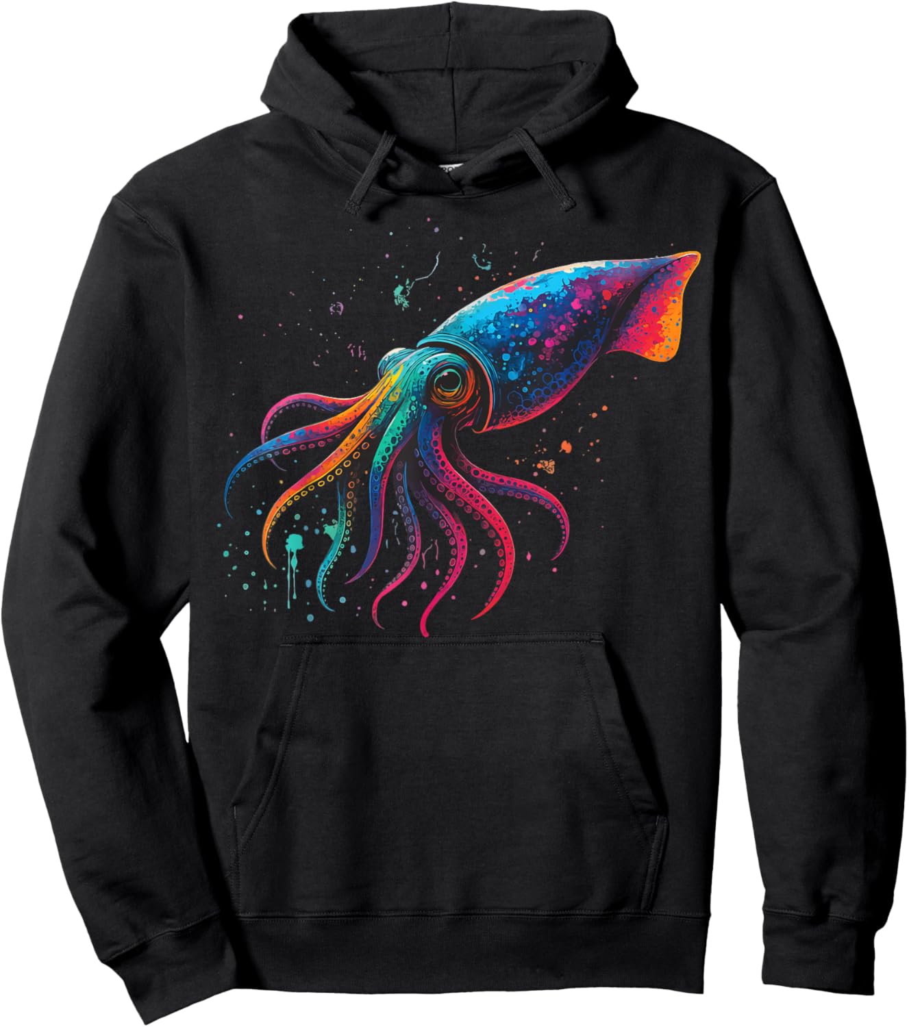 Squid Colorful Ocean Hoodie - Hoodie | Black