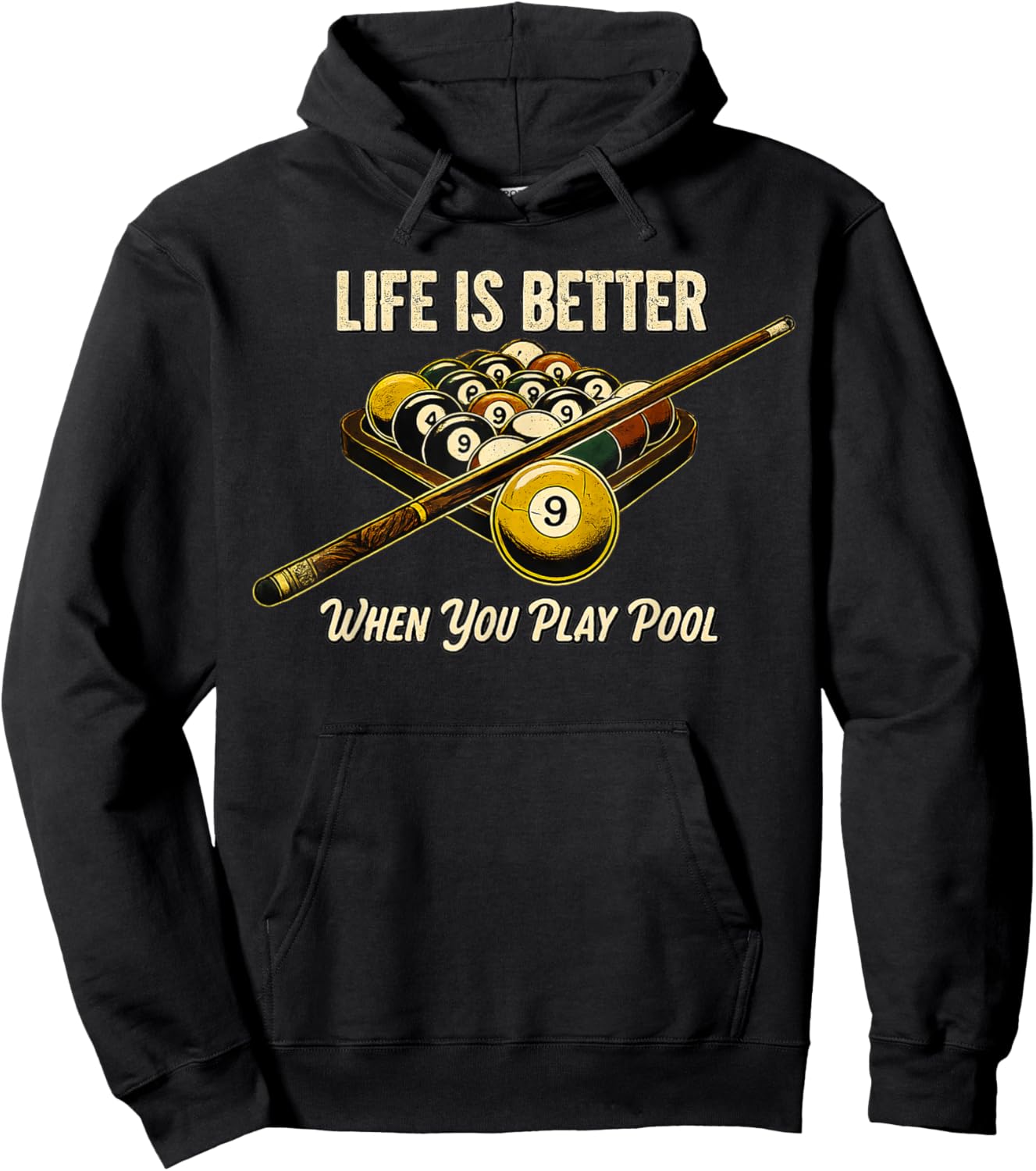 Life is Better When You Play Pool Women Billiards Hoodie - Hoodie | Black
