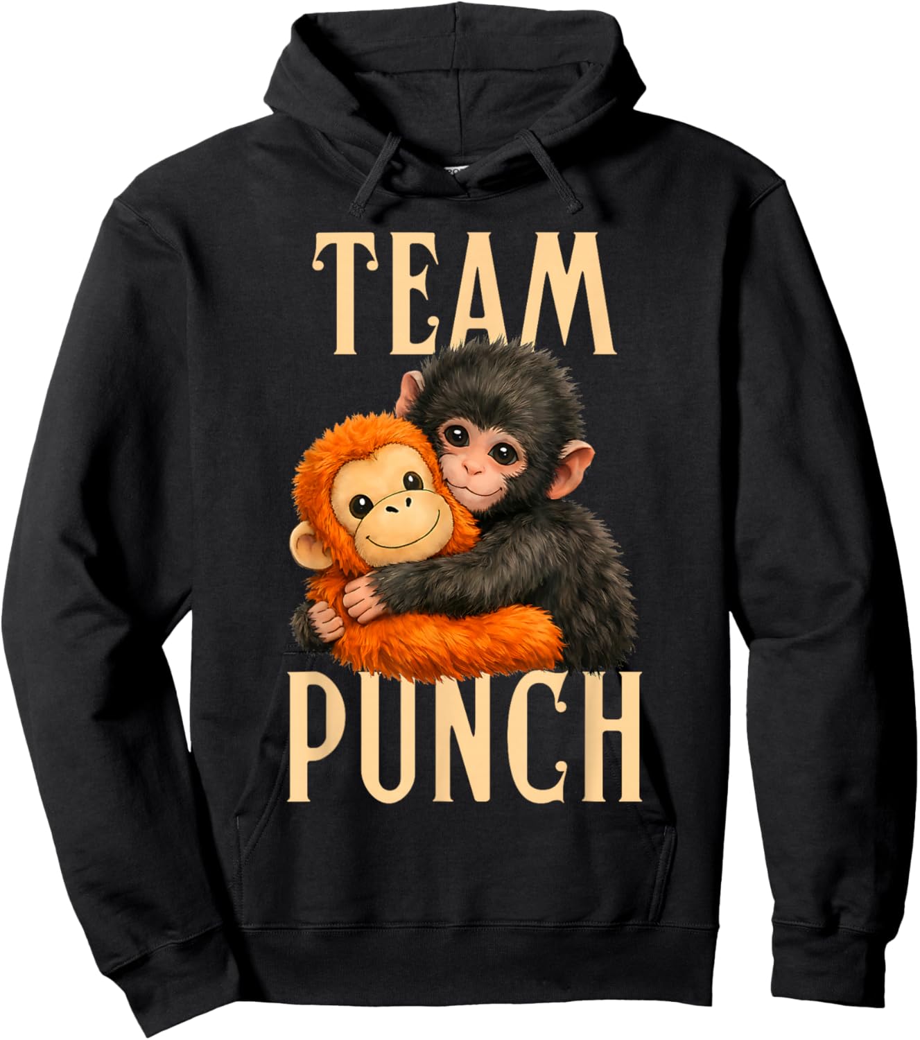Baby Punch Monkey Shirt Punch Hug Big Love Hoodie - Hoodie | Black