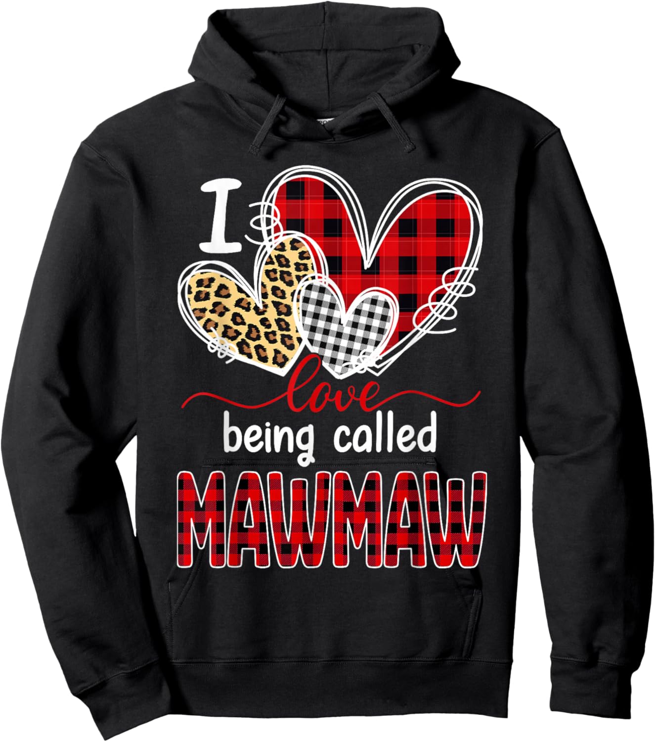 I Love Being Called Mawmaw Christmas Valentine Hoodie - Hoodie | Black