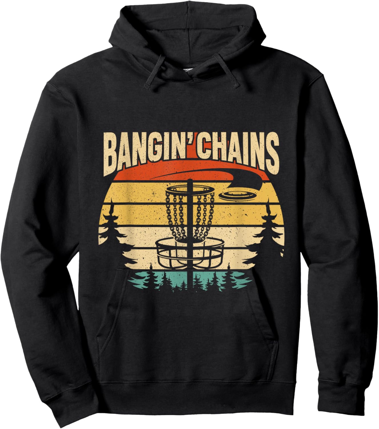 Bangin' Chains Retro Vintage Disc Golf Design Hoodie - Hoodie | Black