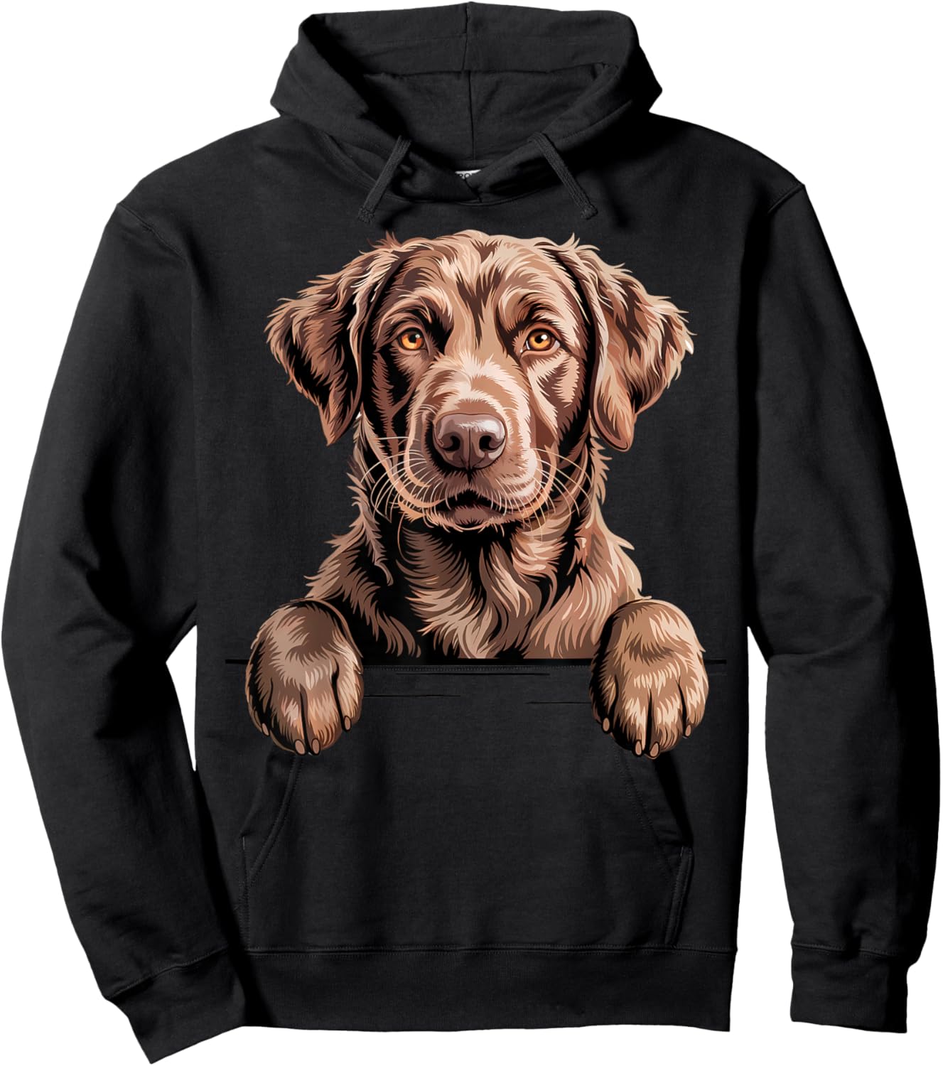 Chesapeake Bay Retriever Funny Peeking Chessie Dog Lover Hoodie - Hoodie | Black