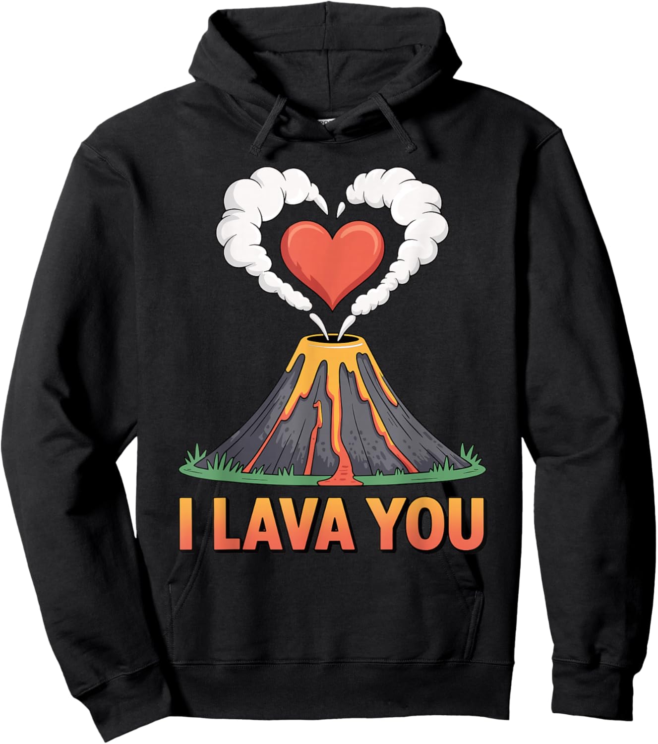 I Lava You Volcano Heart Eruption Love Valentines Day Hoodie - Hoodie | Black