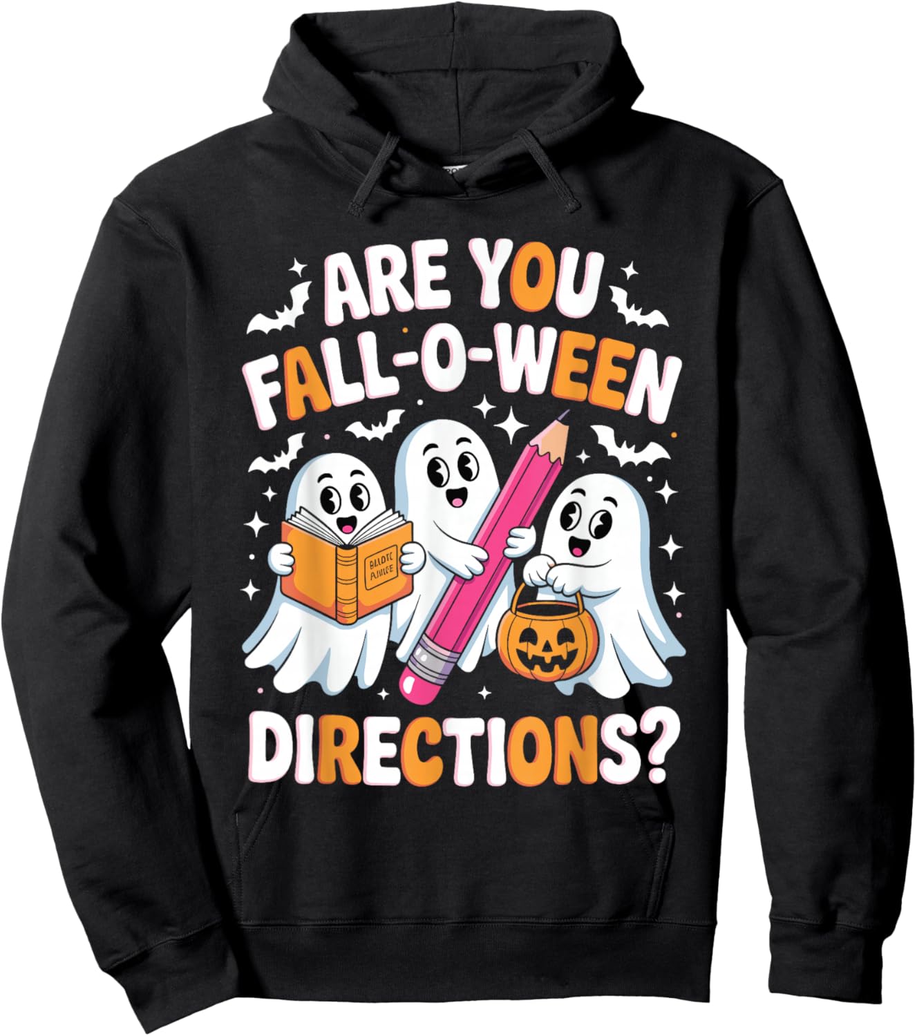 Cute Teacher Ghost are You Falloween Directions Women Hoodie - Hoodie | Black