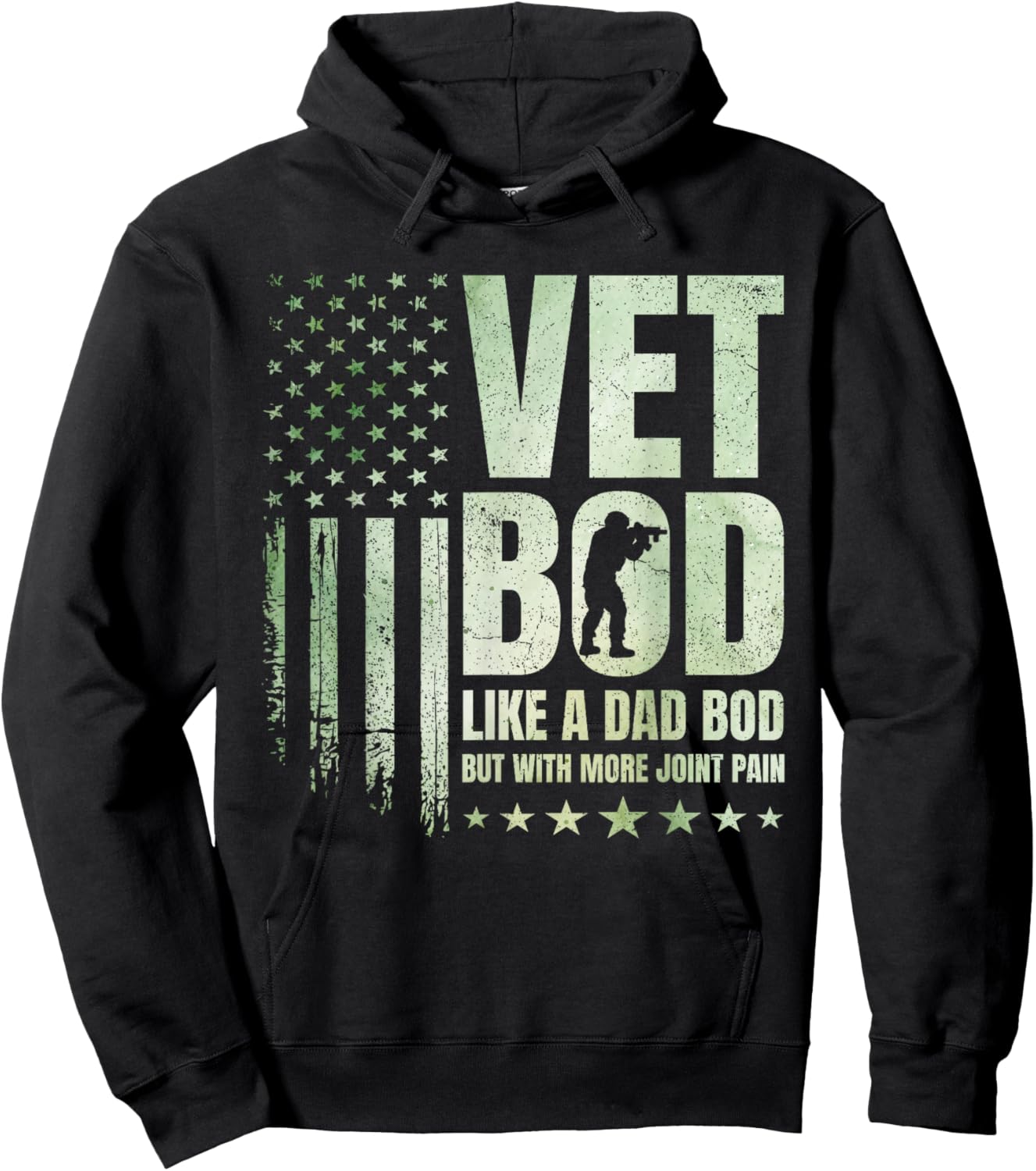 Vet BOD Like A Dad BOD But with More Joint Pain Military Vet Hoodie - Hoodie | Black