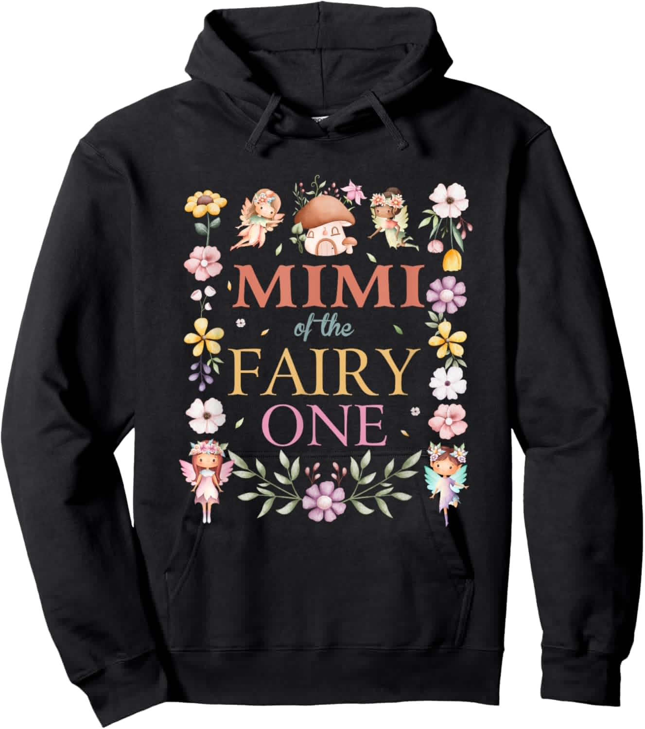 Mimi of The Fairy One 1St Birthday Girl Family Matching Hoodie - Hoodie | Black