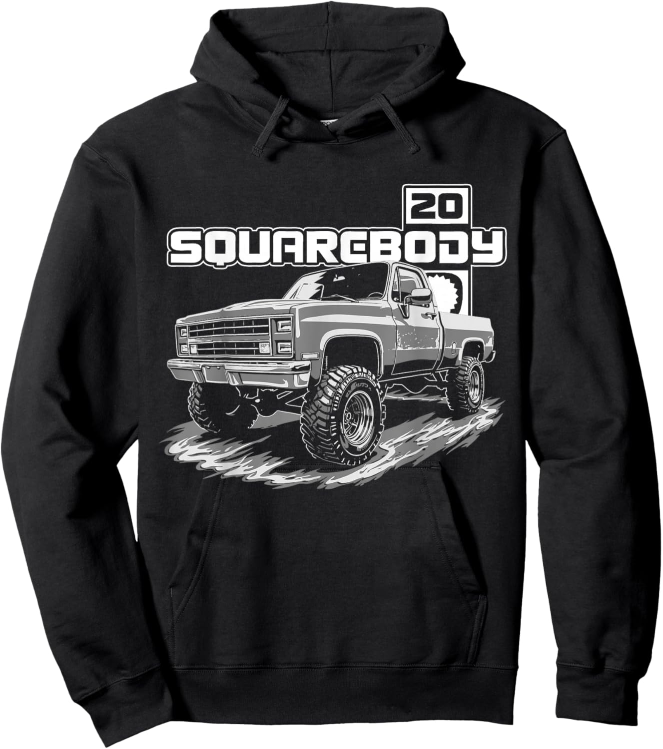 Squarebody K20 Classic 4x4 Offroad Truck Squarebody Life Hoodie - Hoodie | Black