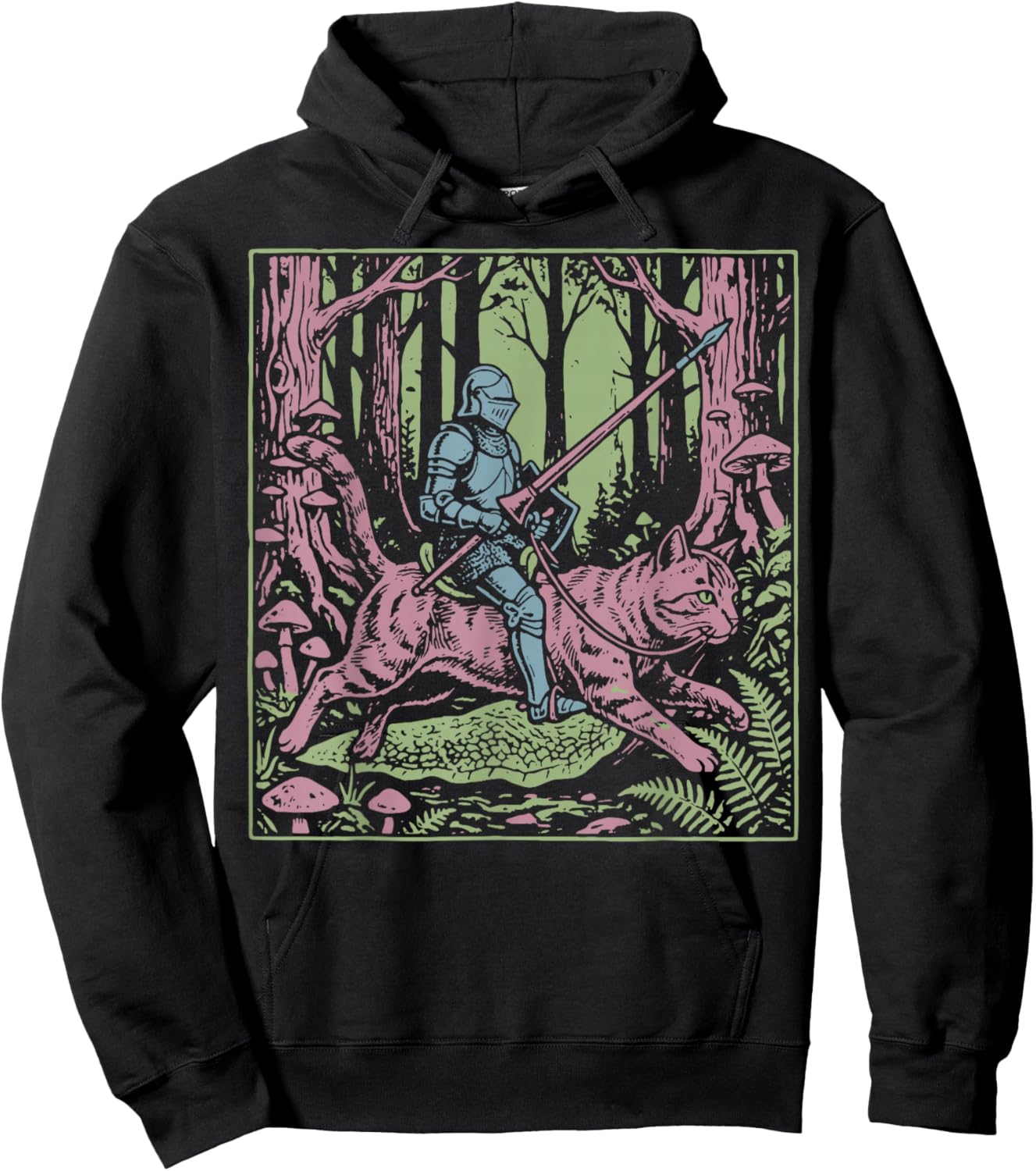 Knight Riding Cat Hoodie - Hoodie | Black