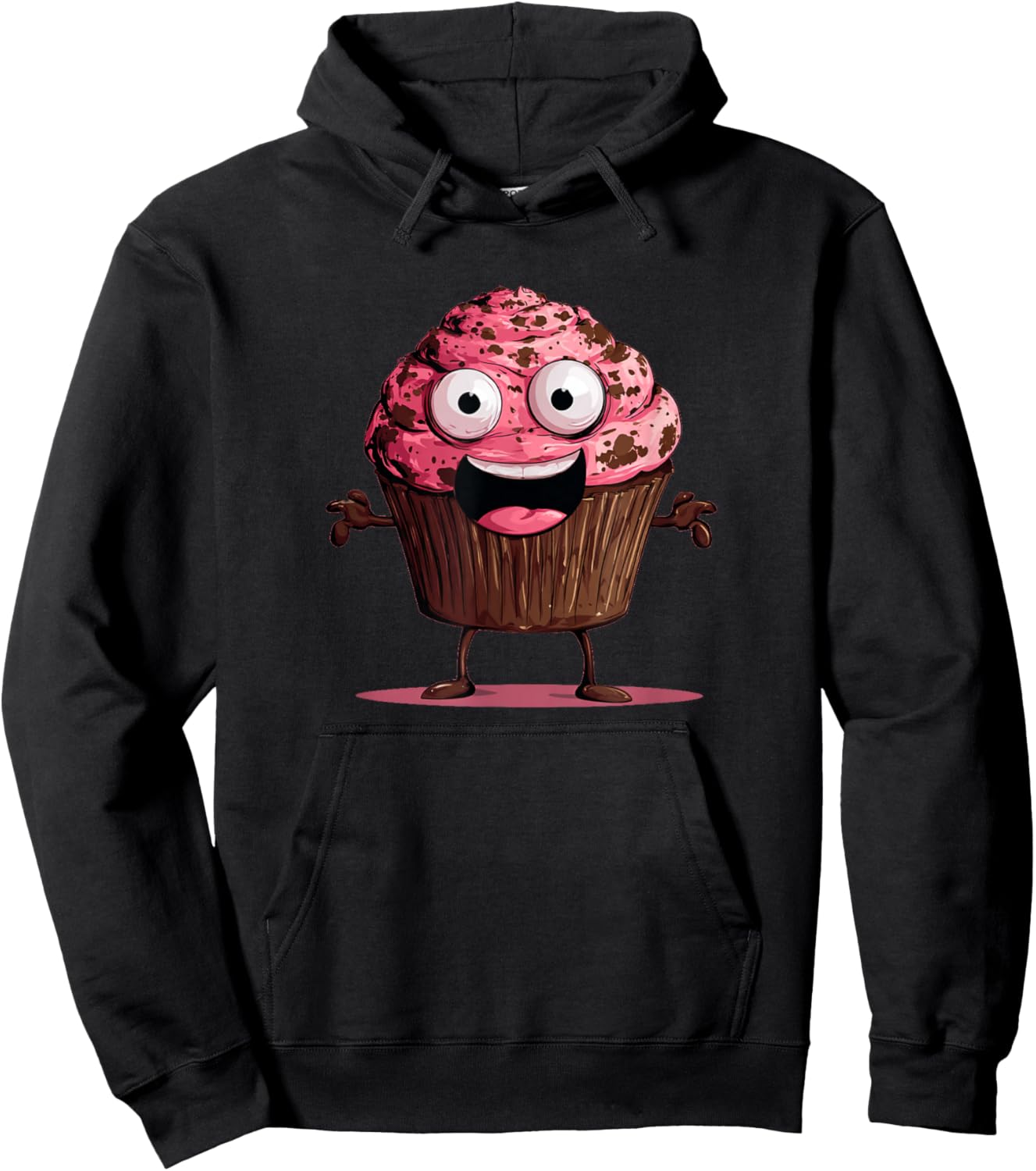 Funny Pink Muffin Face for Cupcakes and Muffins Lovers Hoodie - Hoodie | Black