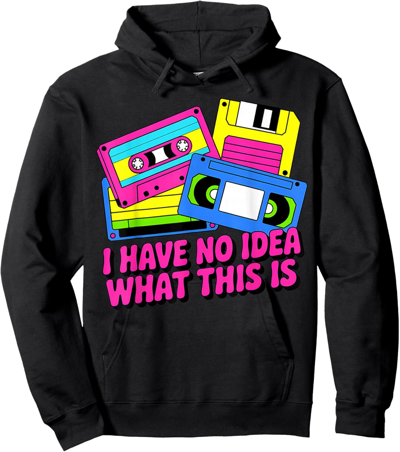Funny Retro Cassette Vintage 80s Nostalgia Hoodie - Hoodie | Black