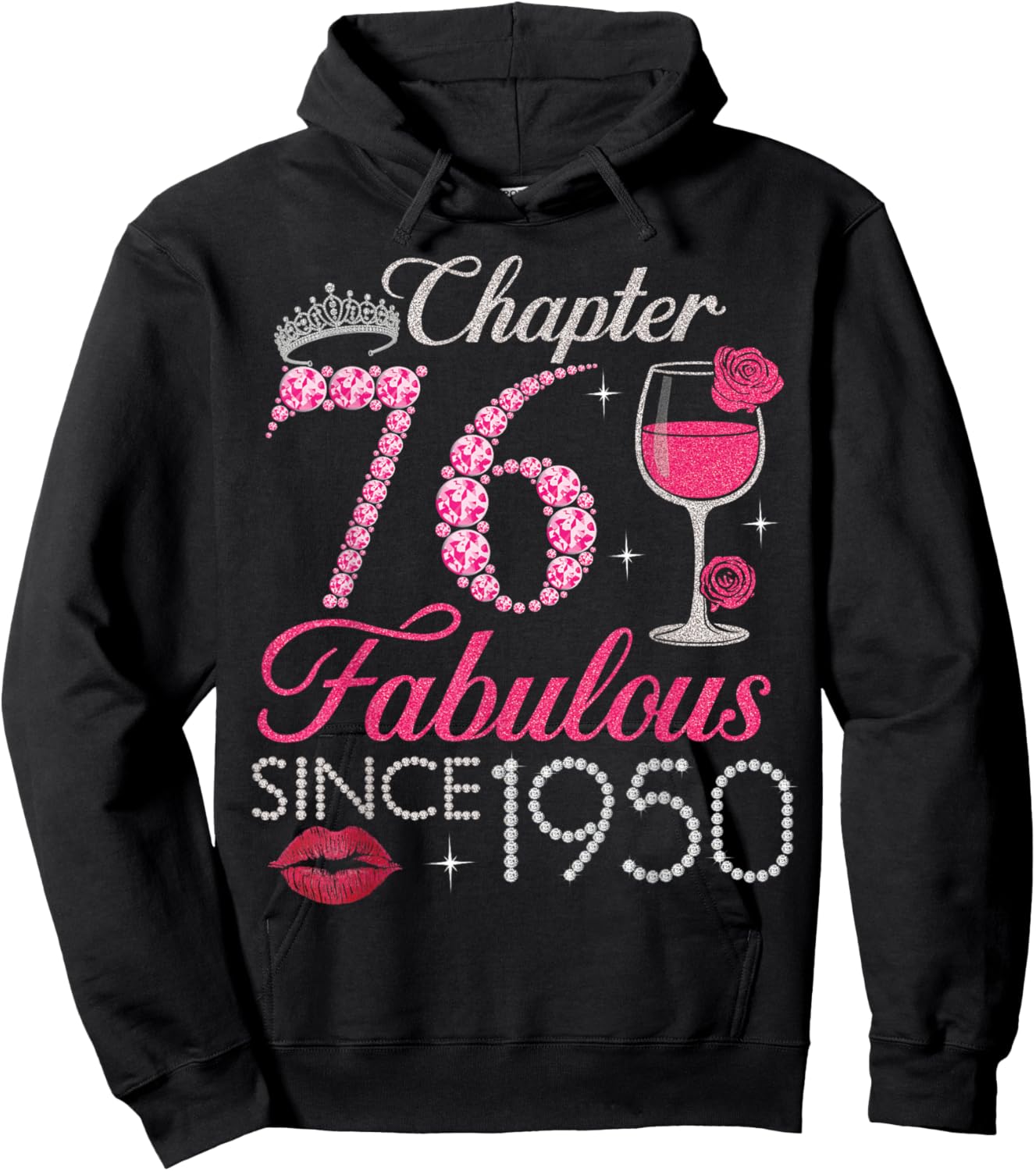 Vintage Chapter 76 Fabulous Since 1950 Birthday Gifts Hoodie - Hoodie | Black