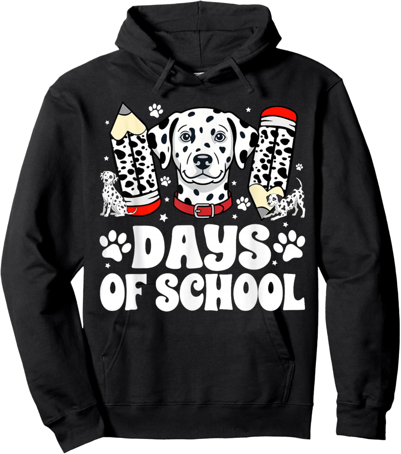 101 Days Smarter Funny Dog 100th Day of School Boys Girls Hoodie - Hoodie | Black