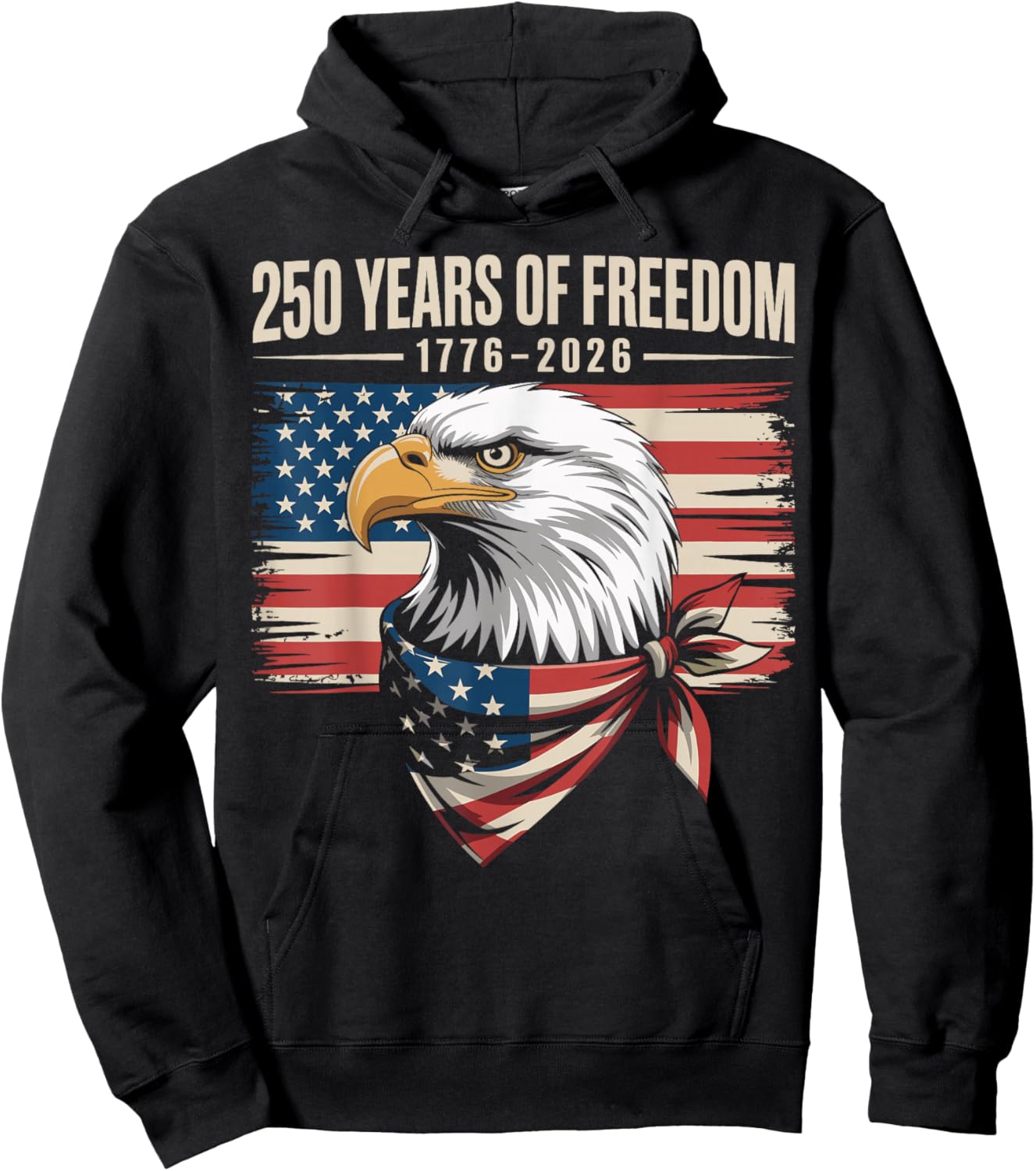 250 Years of Freedom 250th American Anniversary Independence Hoodie - Hoodie | Black