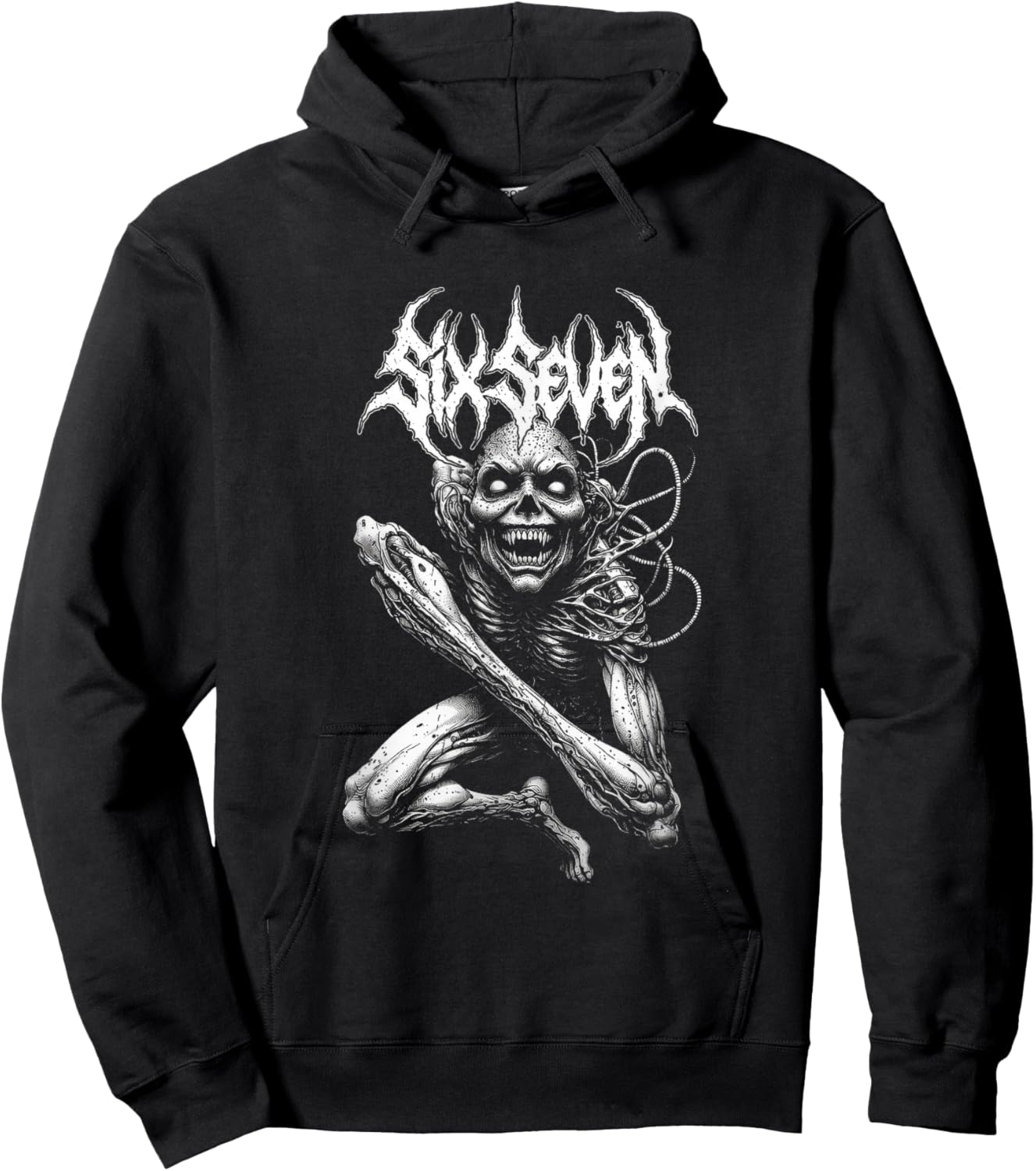 67 Six Seven Heavy Metal Death Metal Metalhead Brainrot Hoodie - Hoodie | Black
